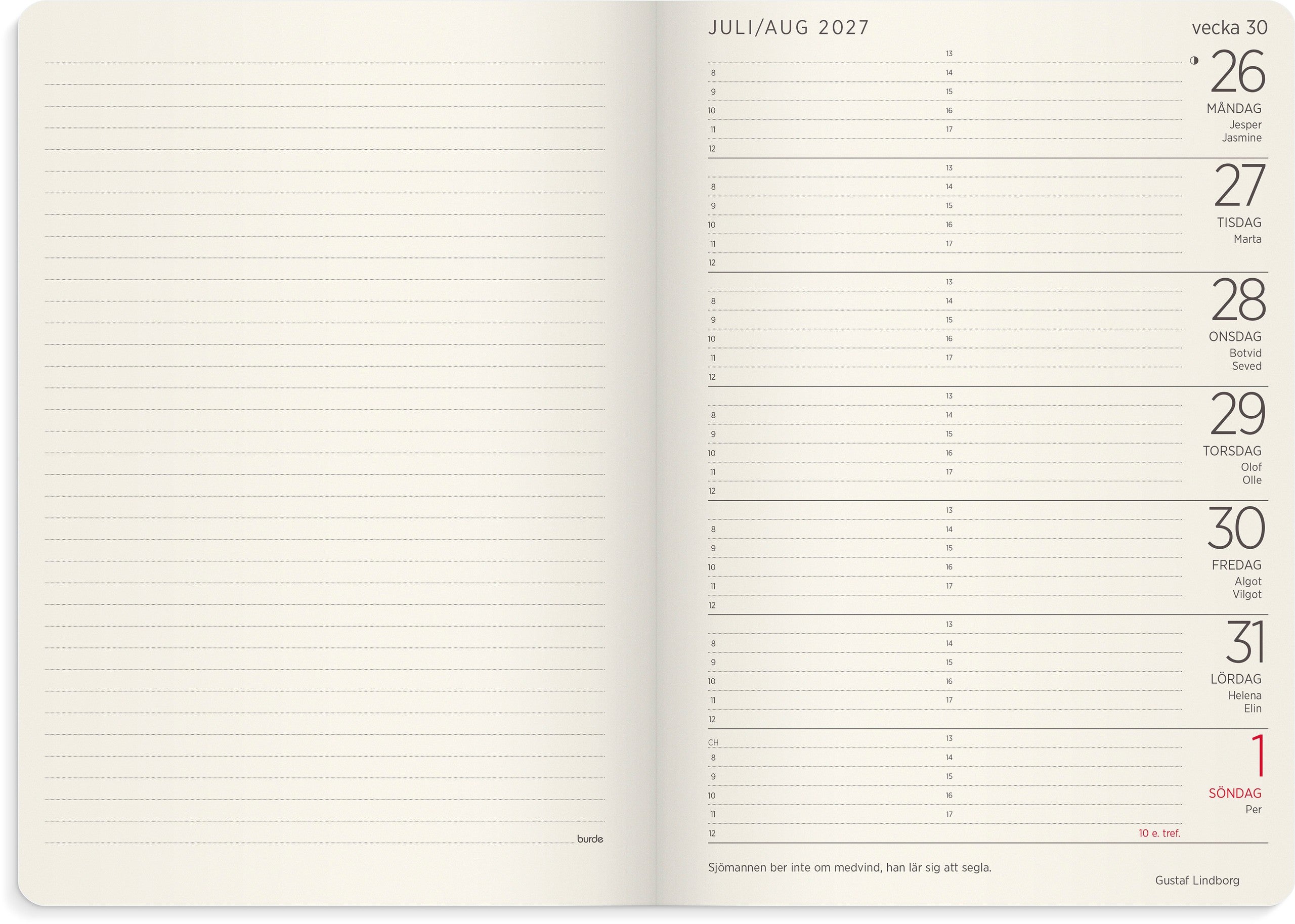 Stor Veckokalender Forma Deluxe 2027 brun