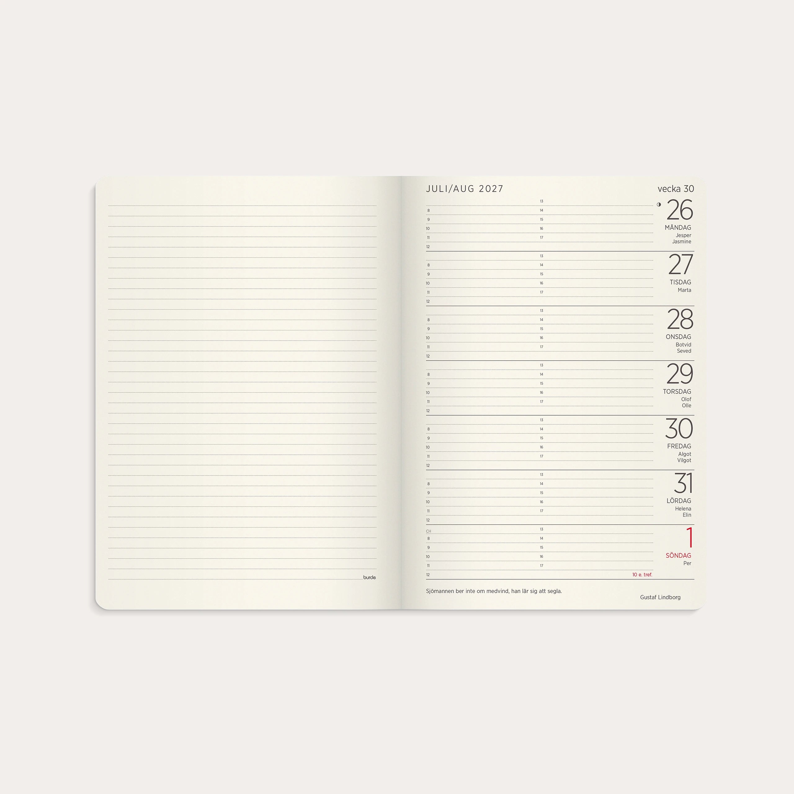 Stor Veckokalender Forma Deluxe 2027 brun