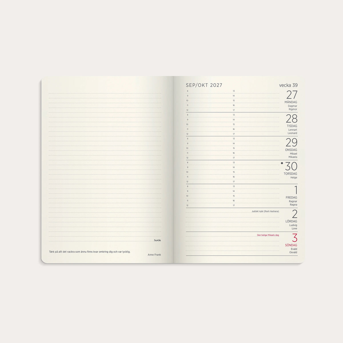 Liten Veckokalender  Forma Deluxe 2027 brun