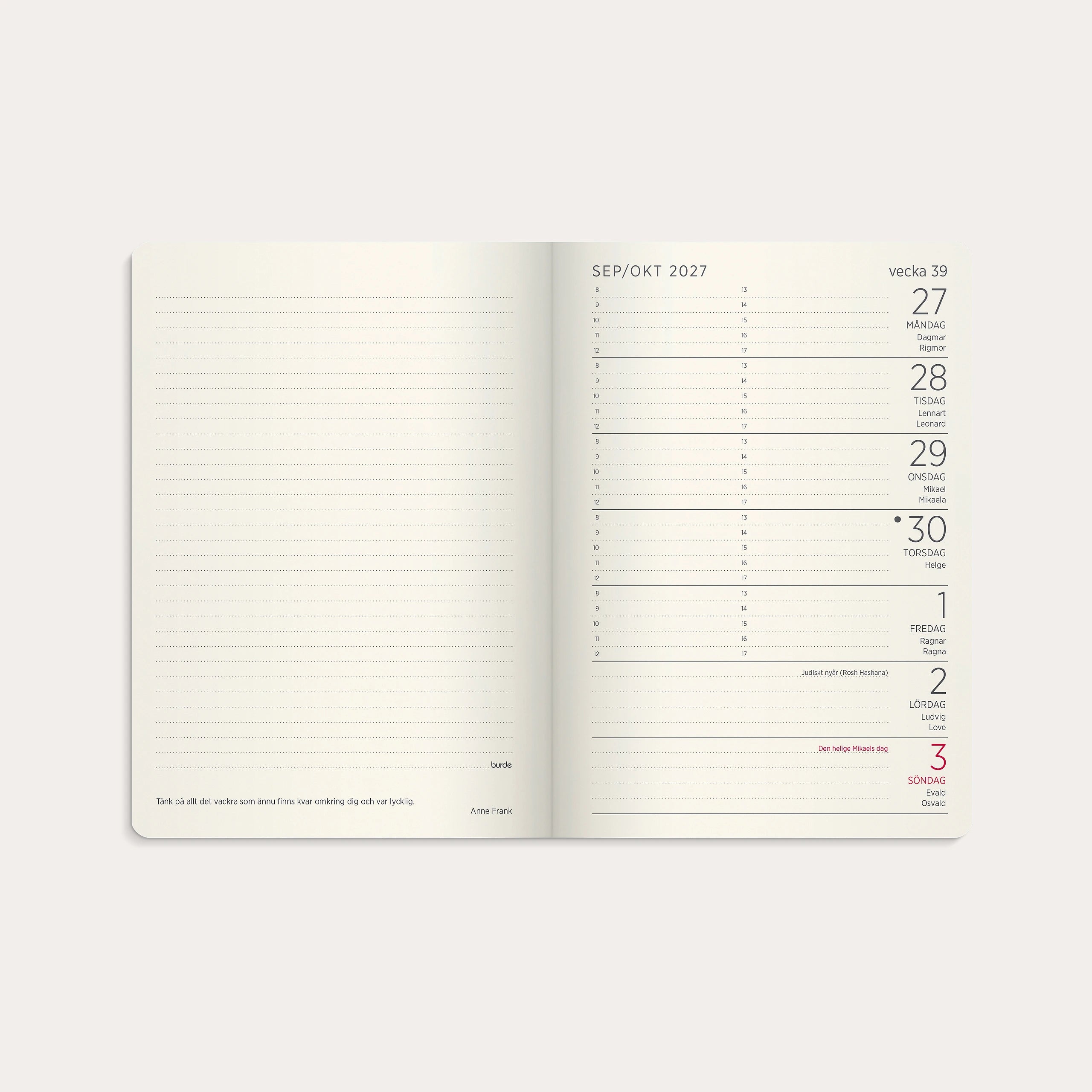 Liten Veckokalender  Forma Deluxe 2027 brun