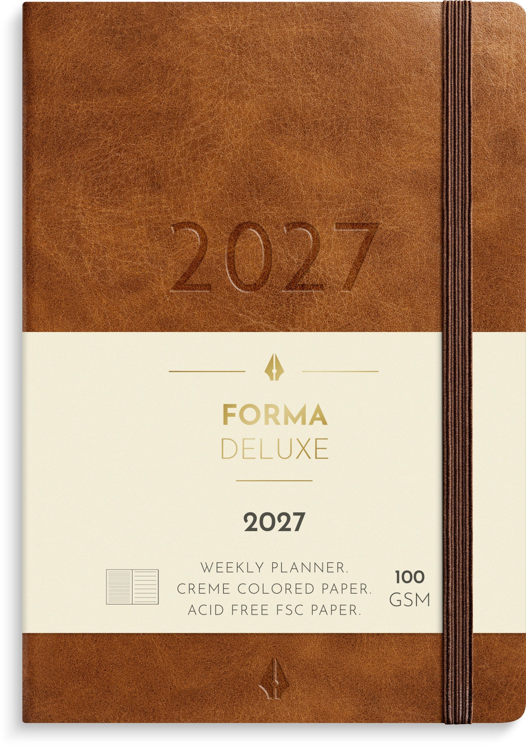 Liten Veckokalender  Forma Deluxe 2027 brun