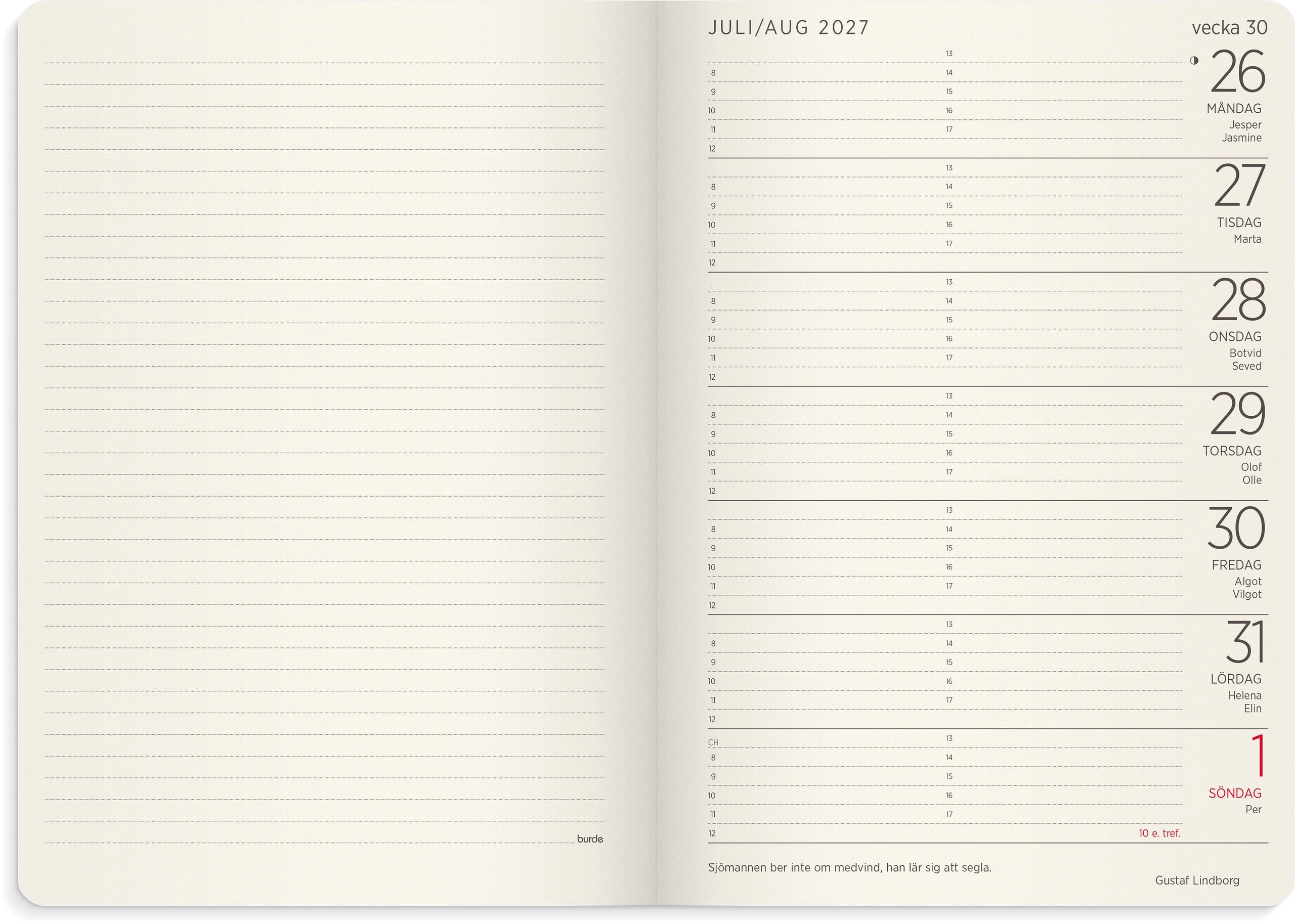 Stor Veckokalender Forma Deluxe 2027 svart
