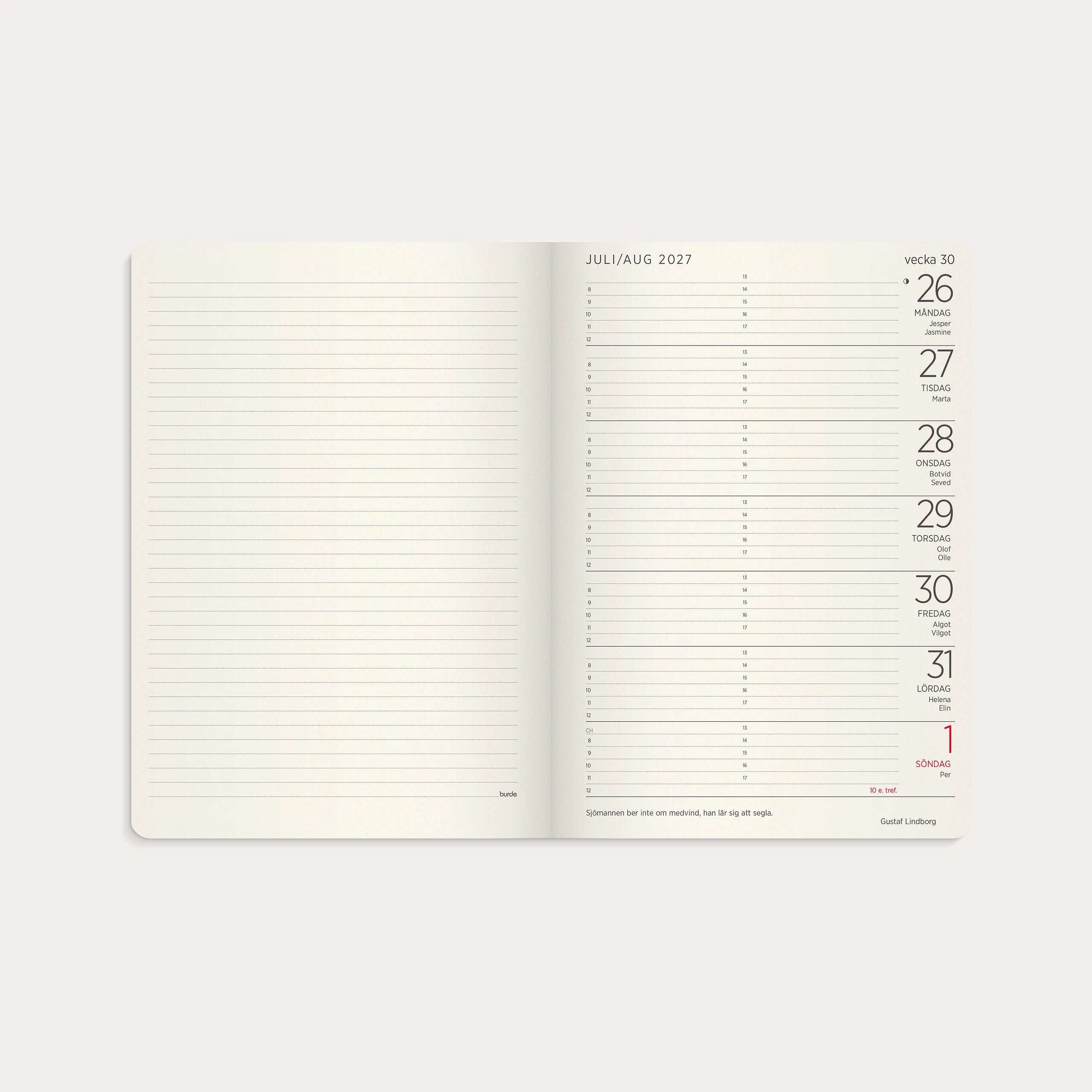 Stor Veckokalender Forma Deluxe 2027 svart