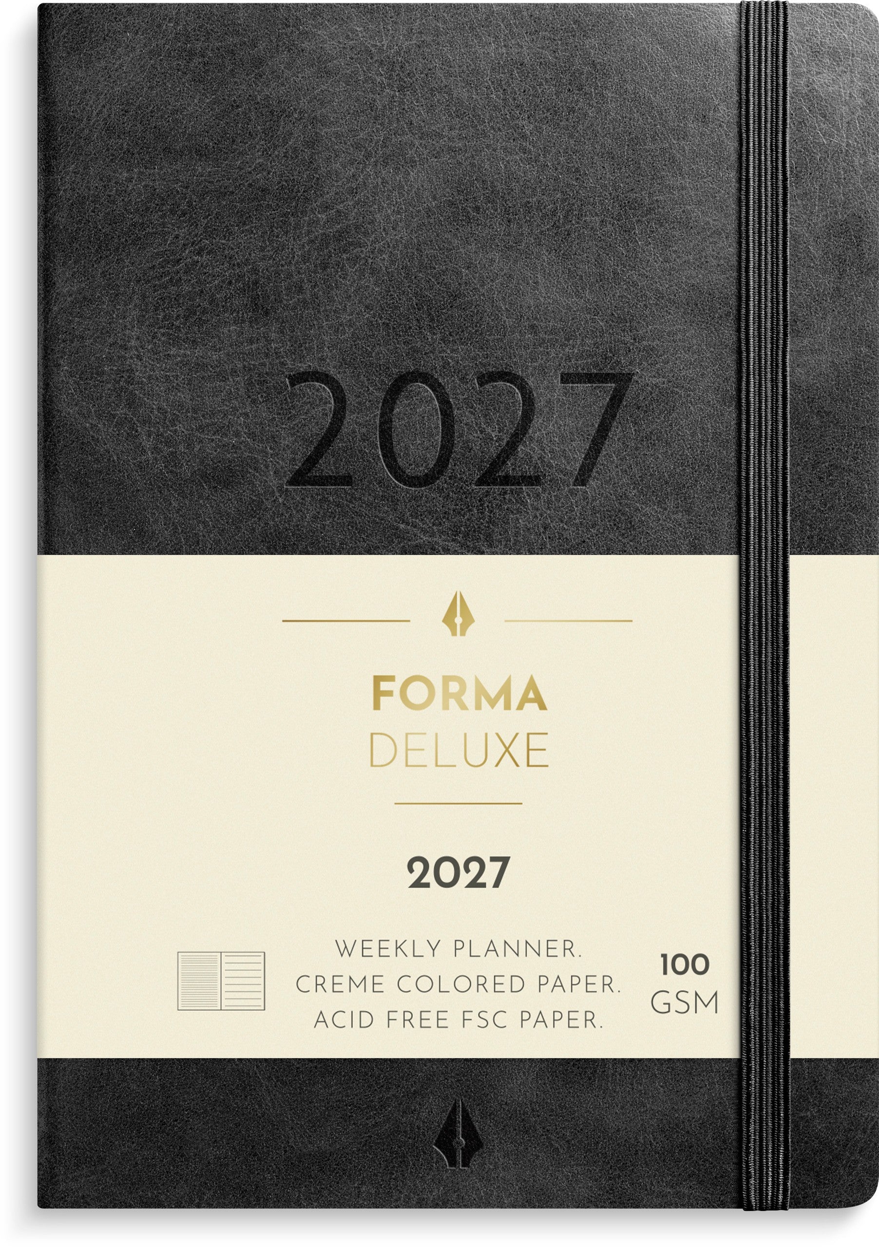 Liten Veckokalender Forma Deluxe 2027 svart