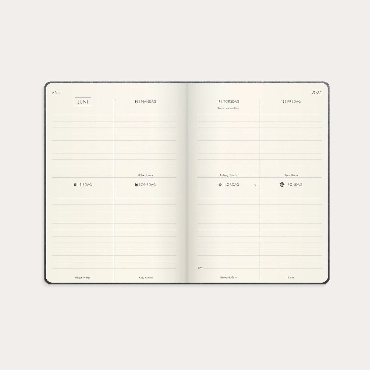Kalender 2027 Weekly Deluxe
