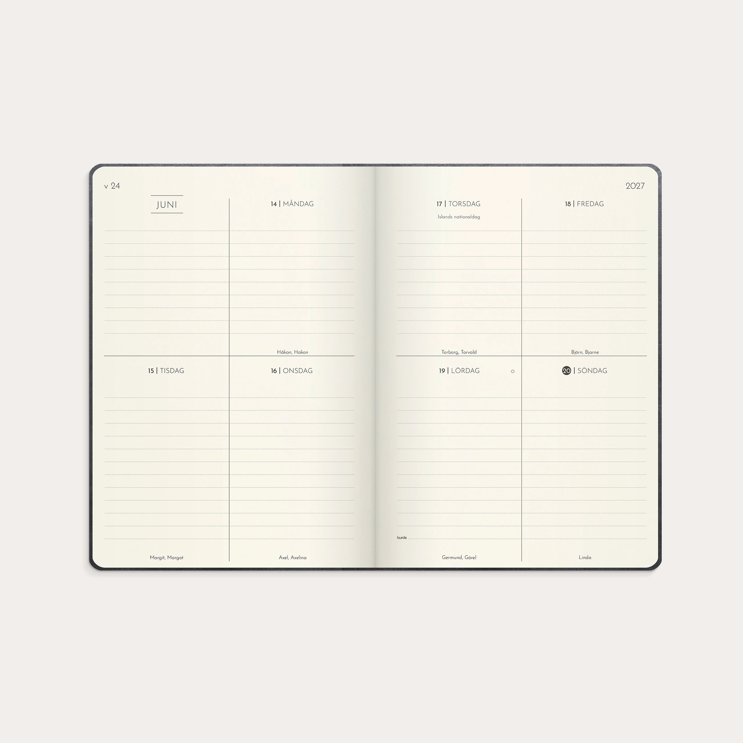 Kalender 2027 Weekly Deluxe