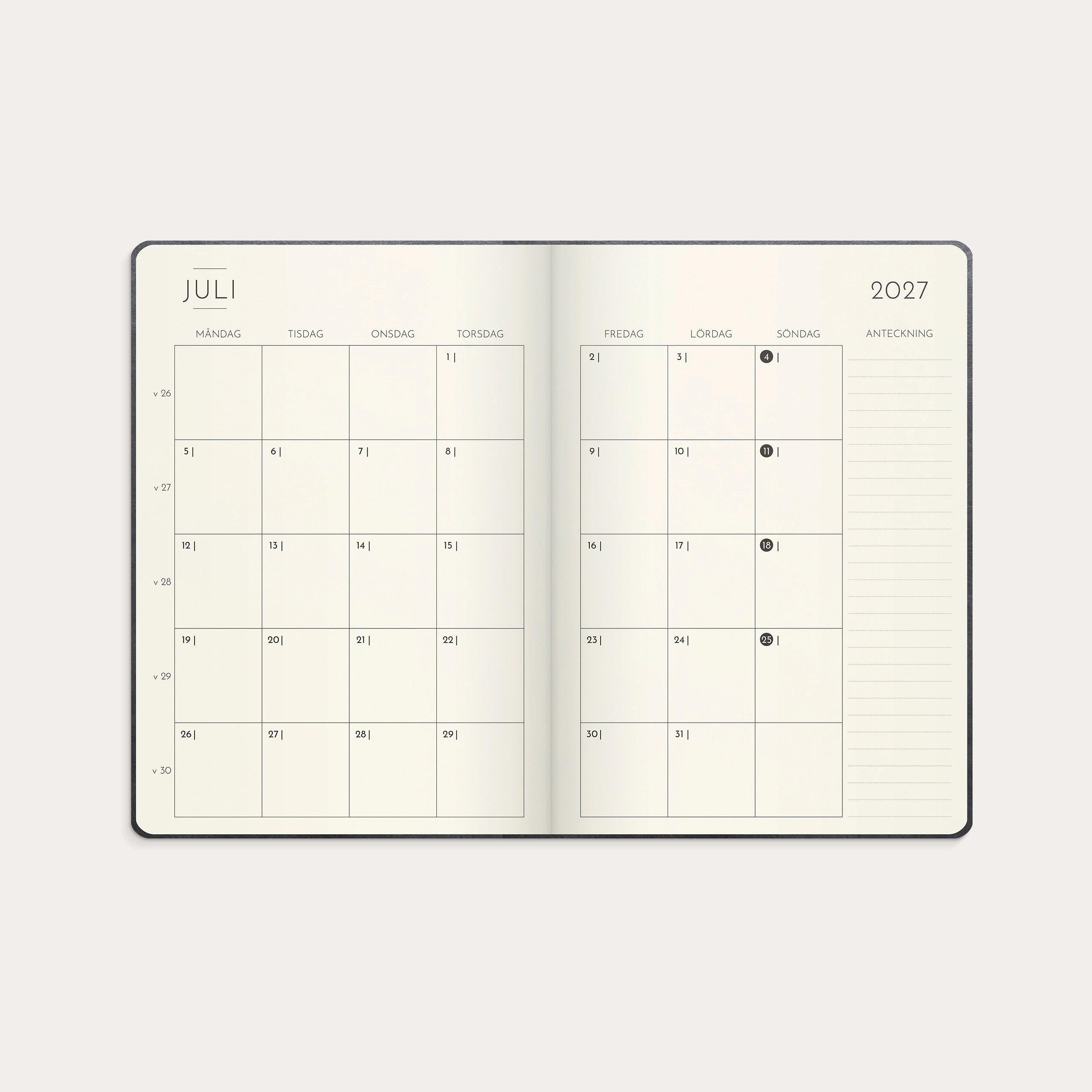 Kalender 2027 Weekly Deluxe