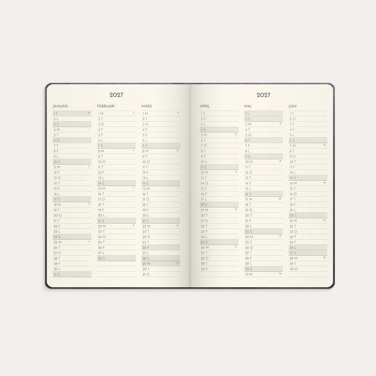 Kalender 2027 Weekly Deluxe