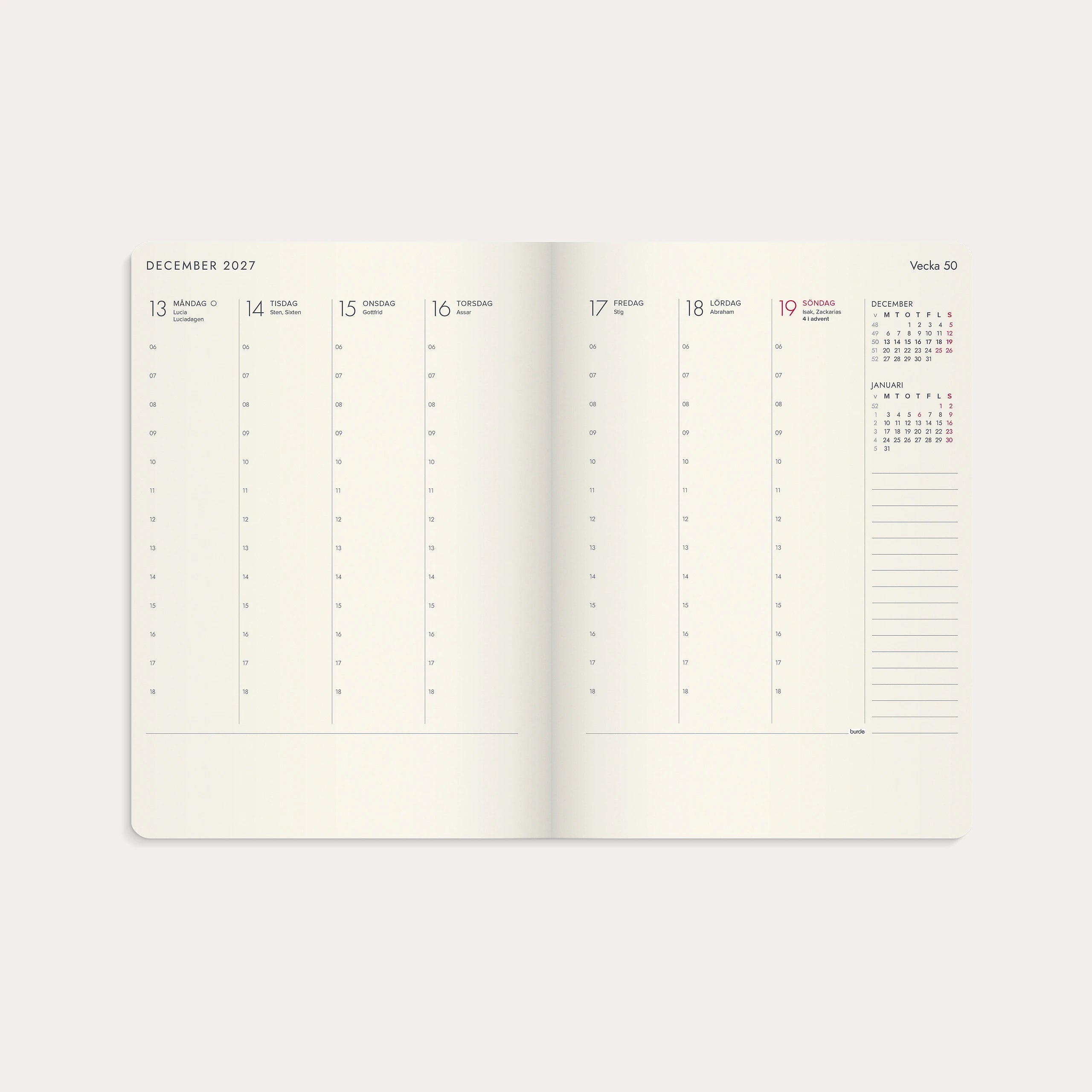 Kalender 2027 Agency A5 Forma Deluxe brun