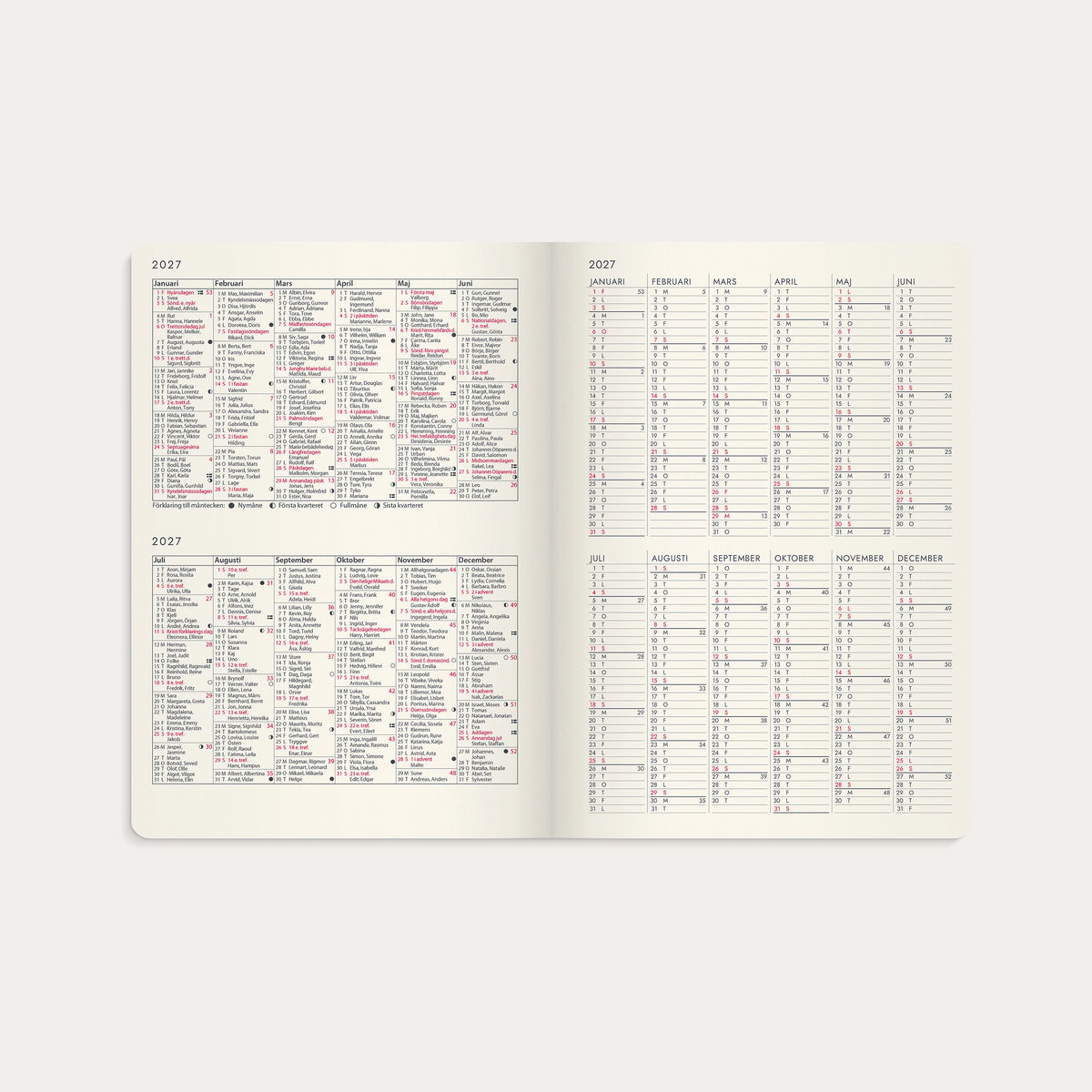 Kalender 2027 Agency A5 Forma Deluxe brun