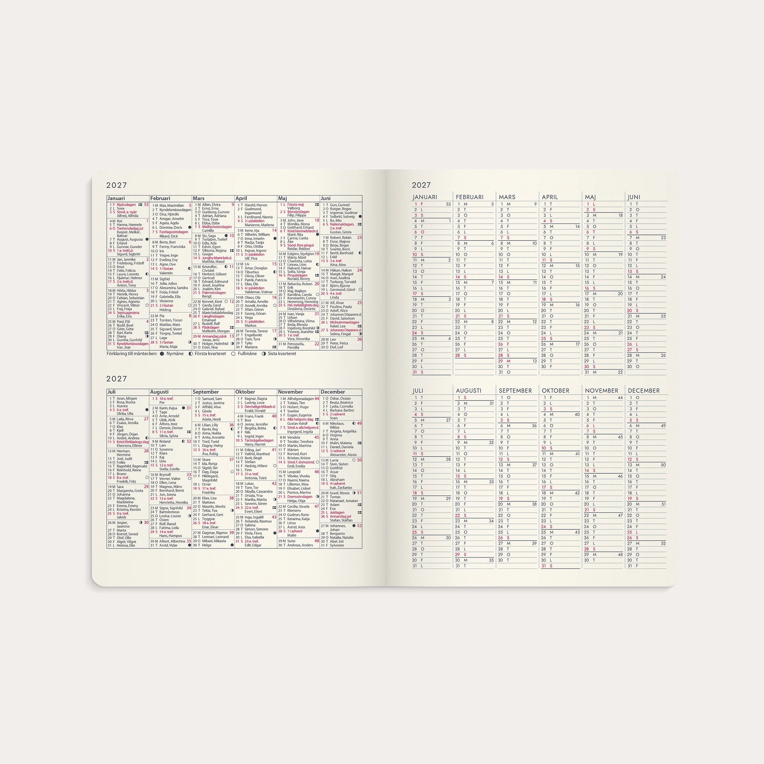 Kalender 2027 Agency A5 Forma Deluxe brun