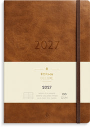 Kalender 2027 Agency A5 Forma Deluxe brun