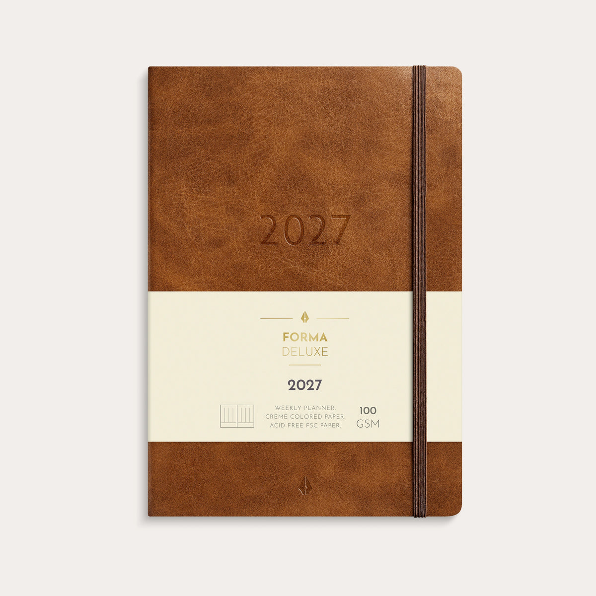 Kalender 2027 Agency A5 Forma Deluxe brun