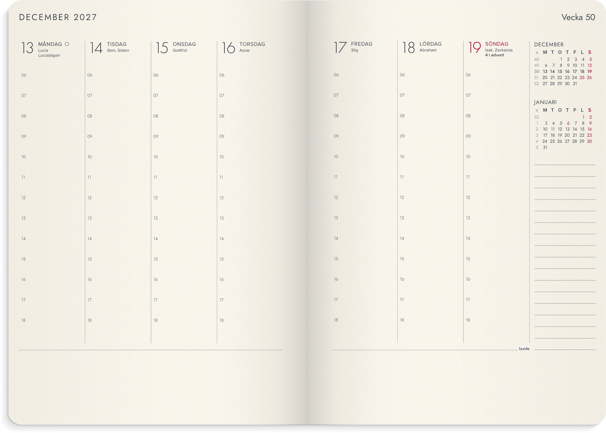 Kalender 2027 Agency A5 Forma Deluxe svart