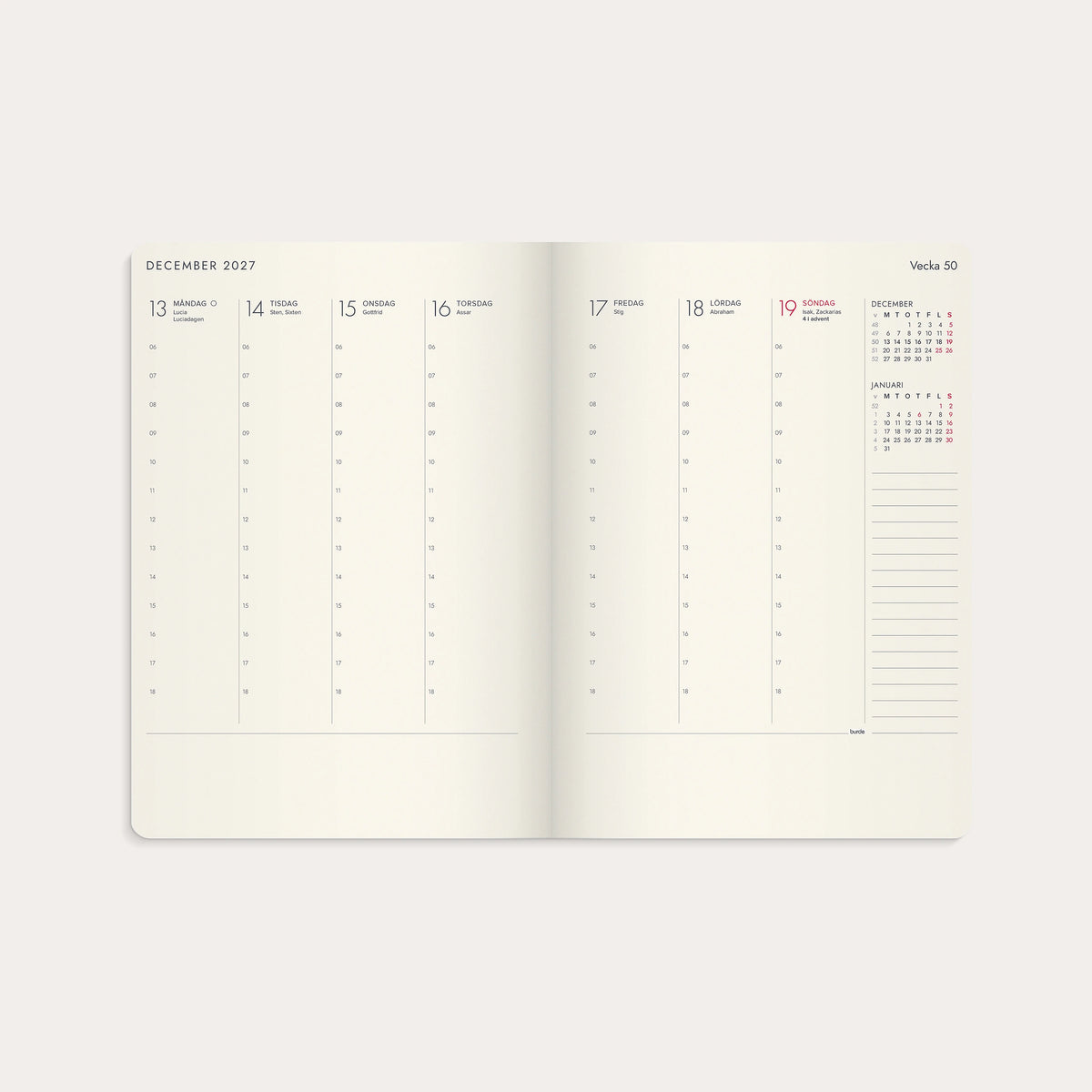 Kalender 2027 Agency A5 Forma Deluxe svart