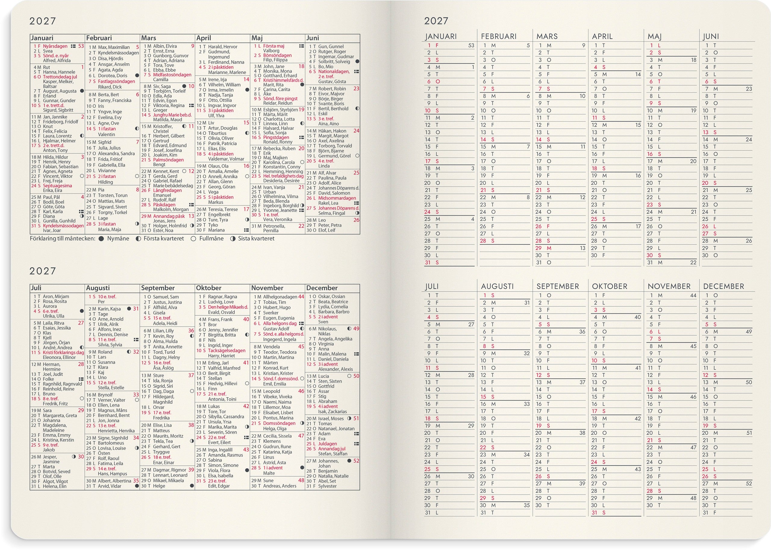 Kalender 2027 Agency A5 Forma Deluxe svart