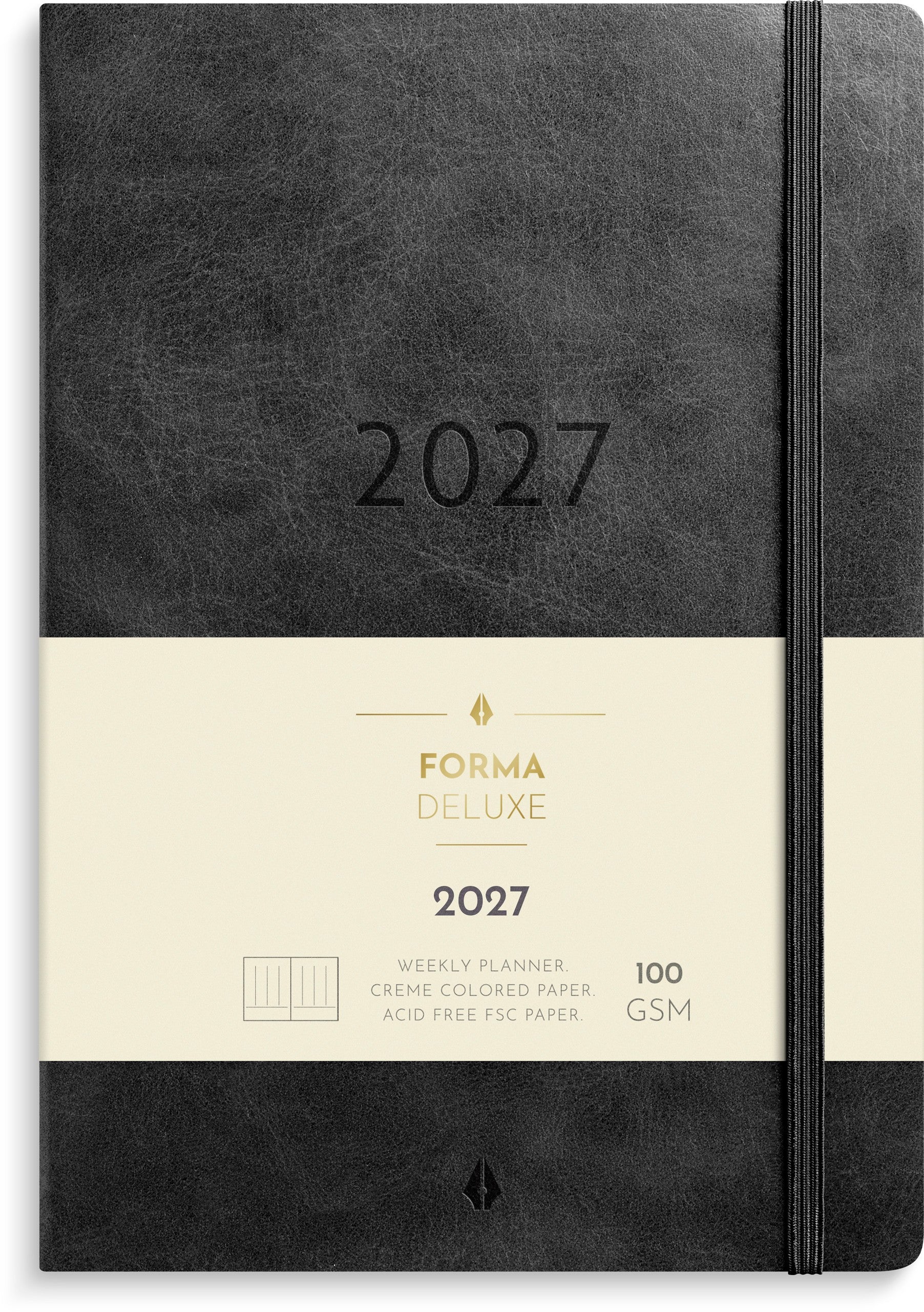 Kalender 2027 Agency A5 Forma Deluxe svart