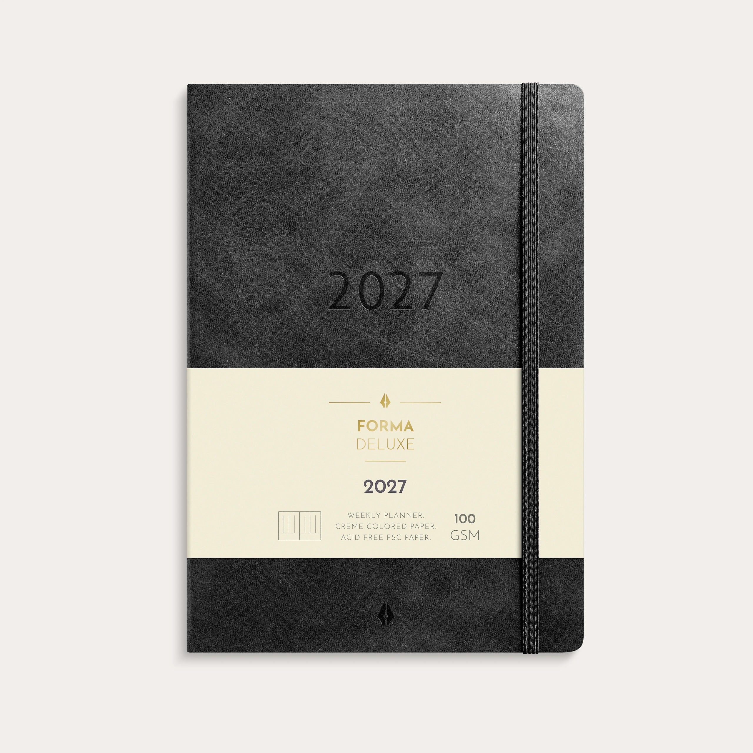 Kalender 2027 Agency A5 Forma Deluxe svart