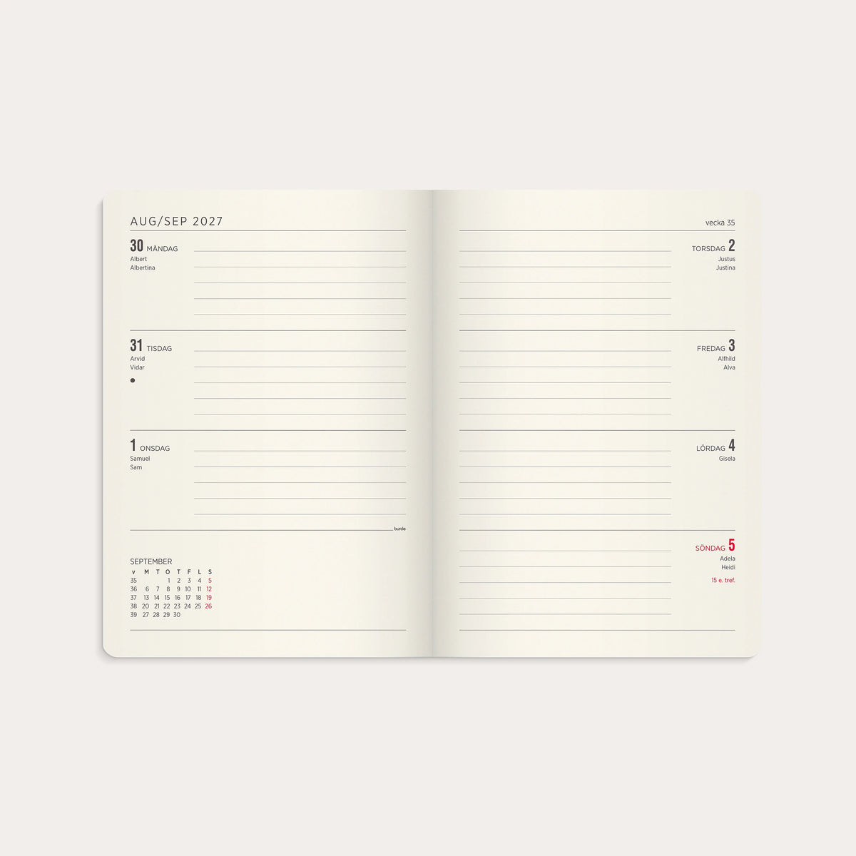 Kalender 2027 Senator A5 Forma Deluxe mocka brun