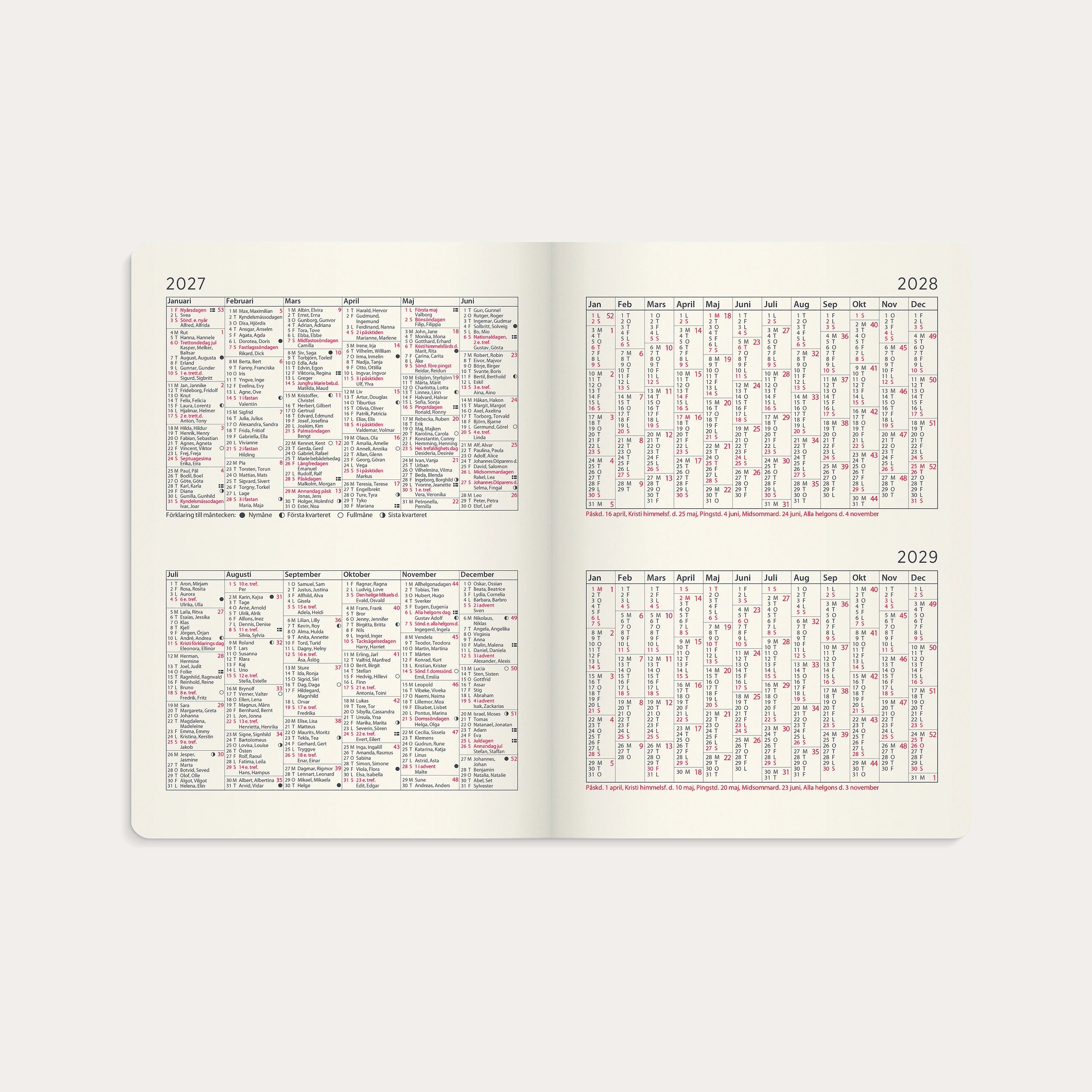 Kalender 2027 Senator A5 Forma Deluxe mocka grön