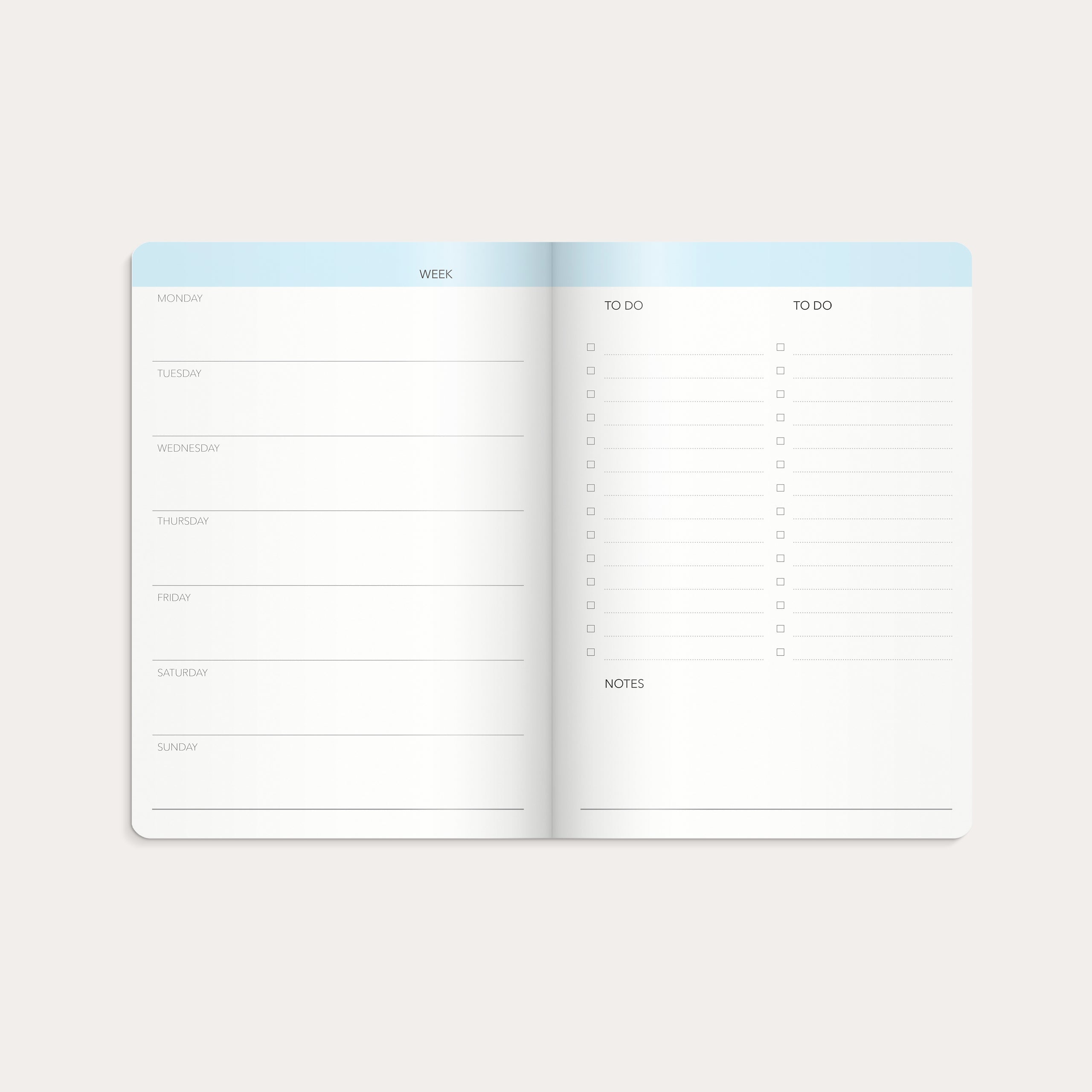 Week Planner undated pink