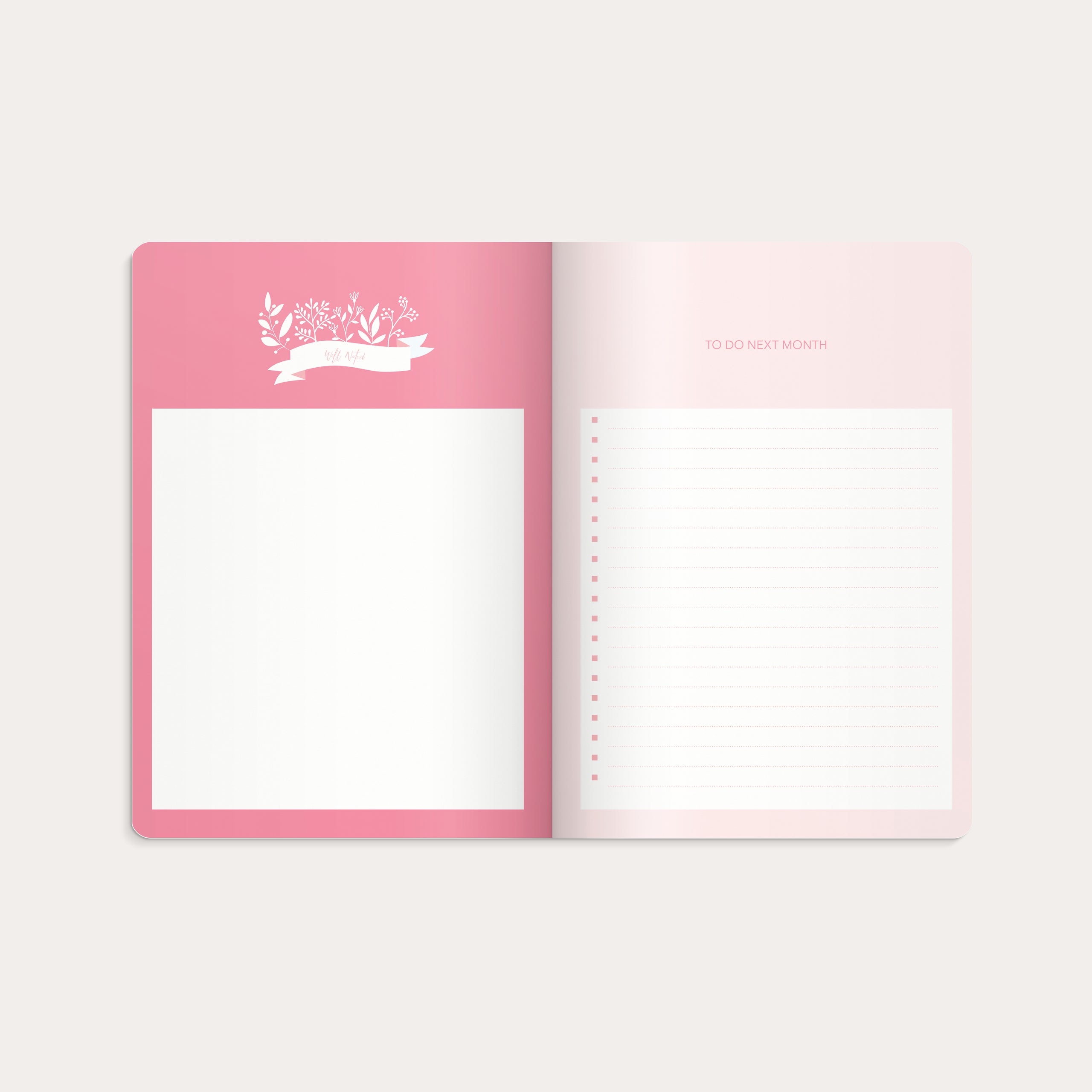Week Planner undated pink