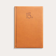 5-årsdagbok cognac konstläder