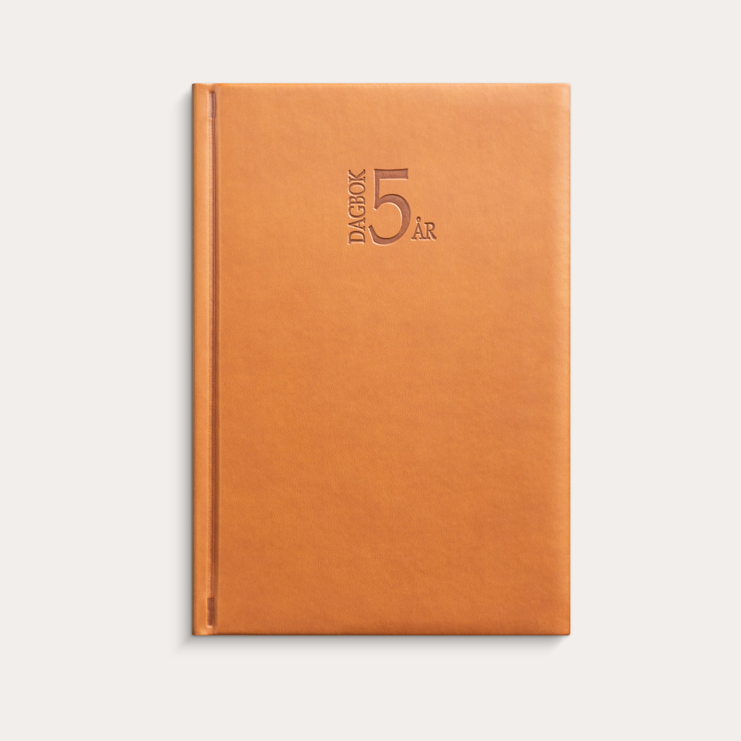 5-årsdagbok cognac konstläder