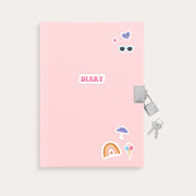 Diario rosa con candado