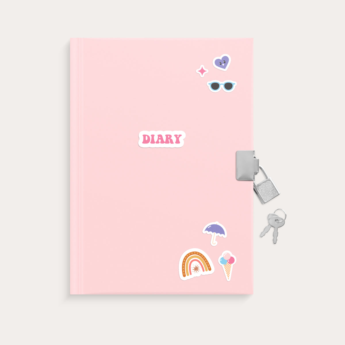 Diary with lock pink