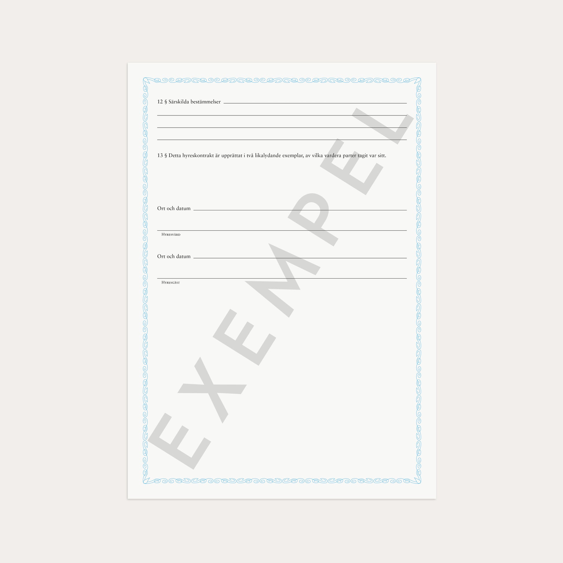 Hyreskontrakt villa 2 st – detail view