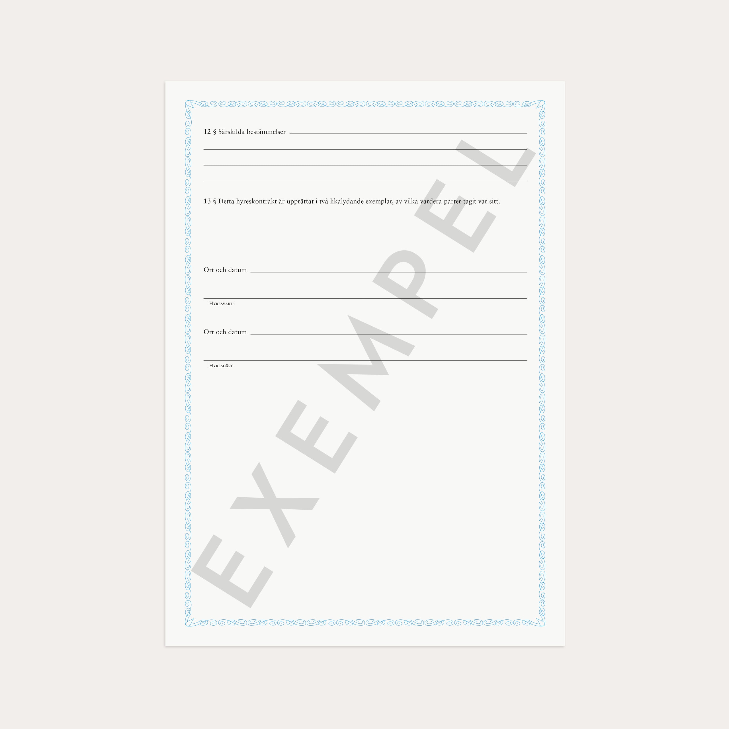 Hyreskontrakt villa 2 st – detail view