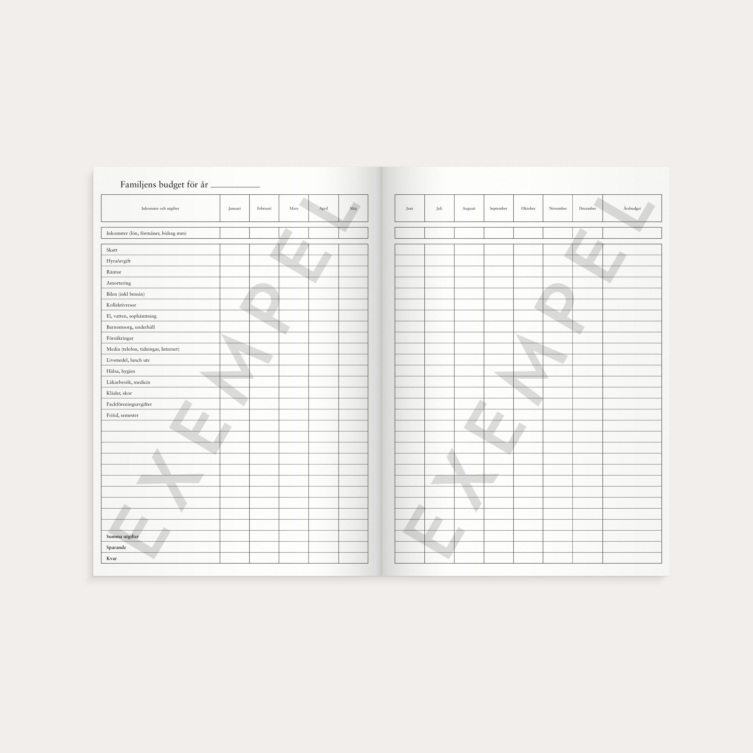 Familjens Kassabok A4