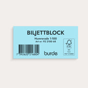 Biljettblock 1-100 blå