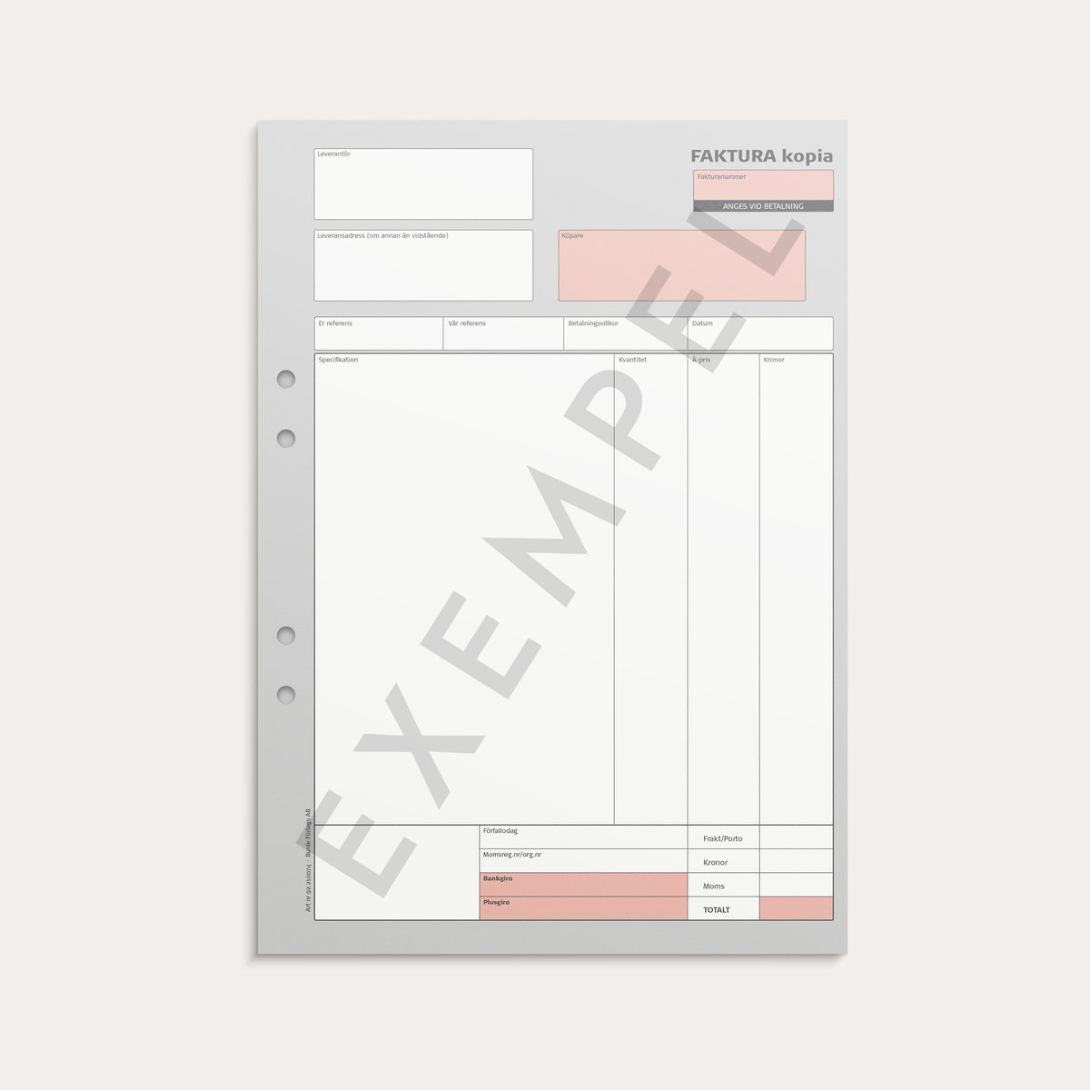 Faktura A4 med 1 kopia 2 x 50 blad