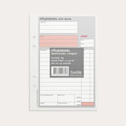 Följesedel A5 m 2 kopior numrerade kr-kolumn 3 x 50 blad