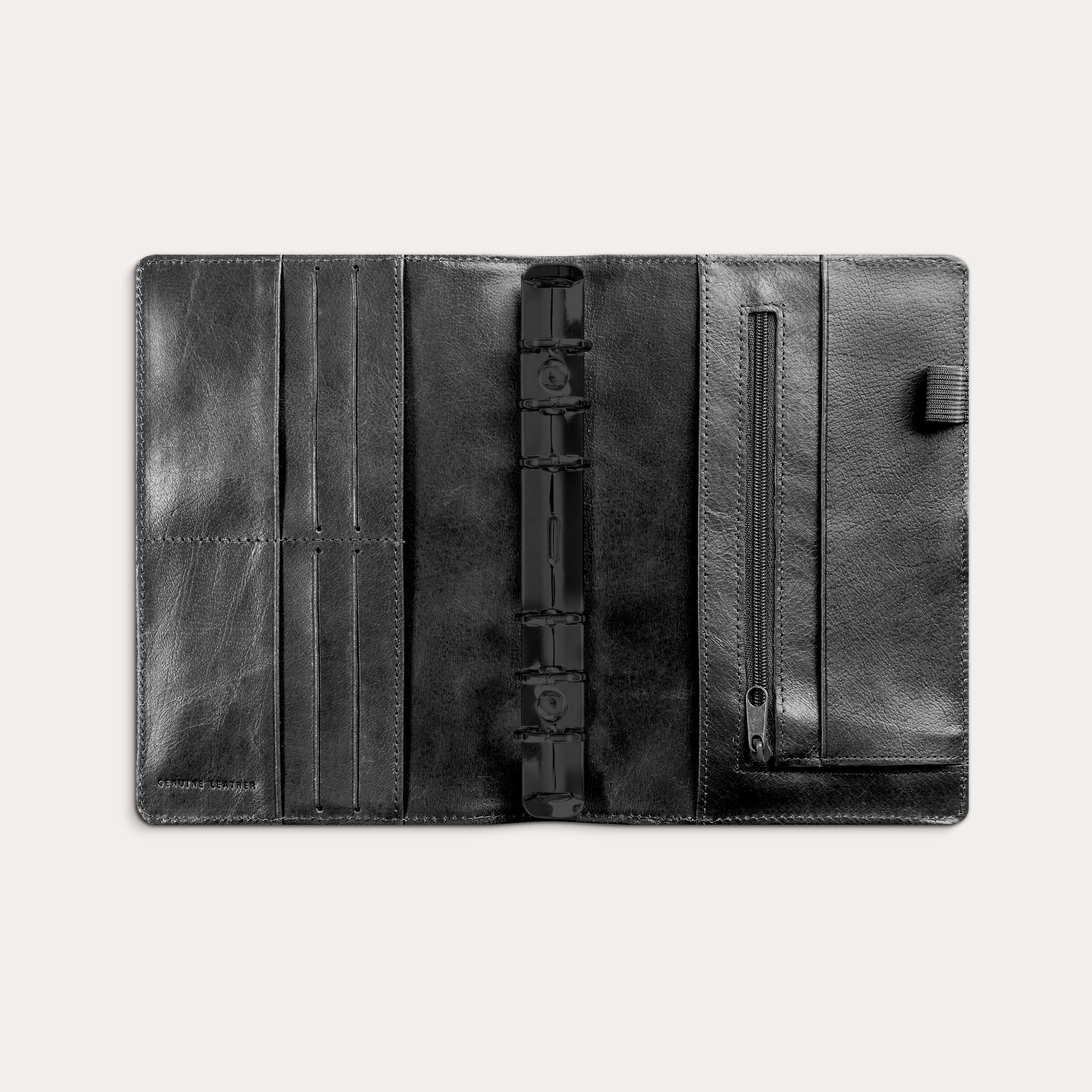 Planlegger A6 Regent skinn sort