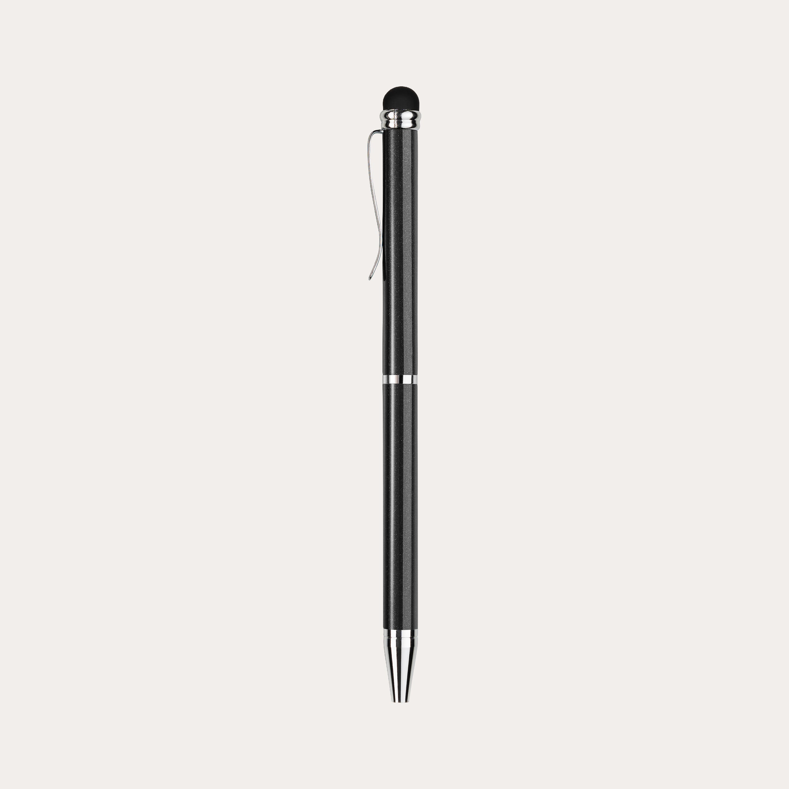 Stylo bille mini tactile noir métallisé