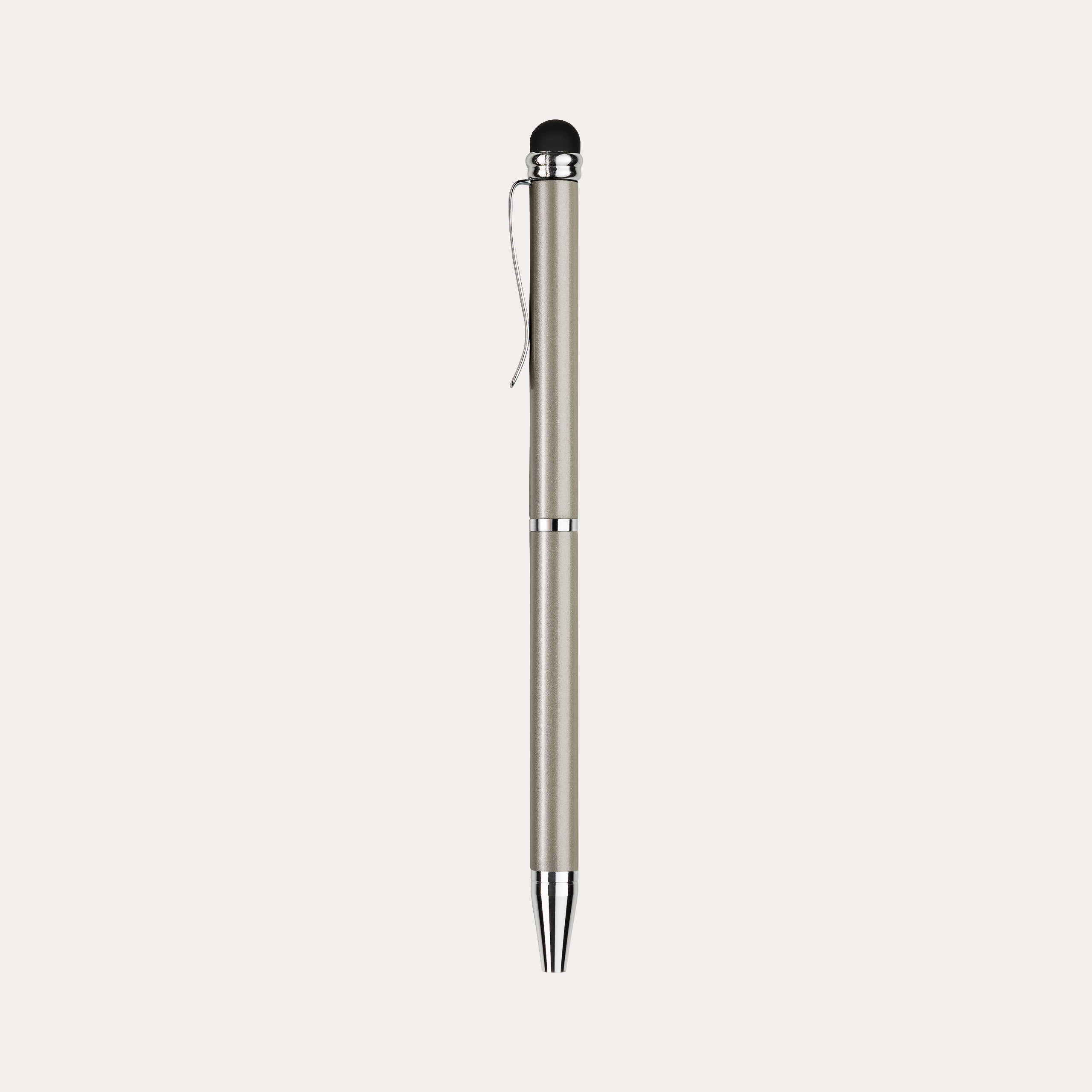 Penna a sfera mini touch grigio chiaro metallizzato