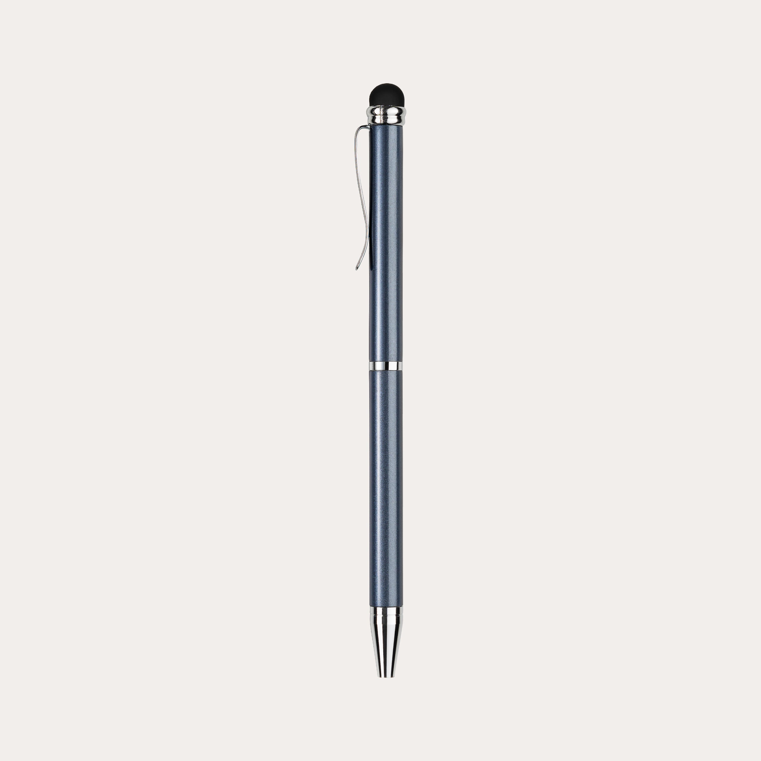 Stylo bille mini tactile bleu métallisé