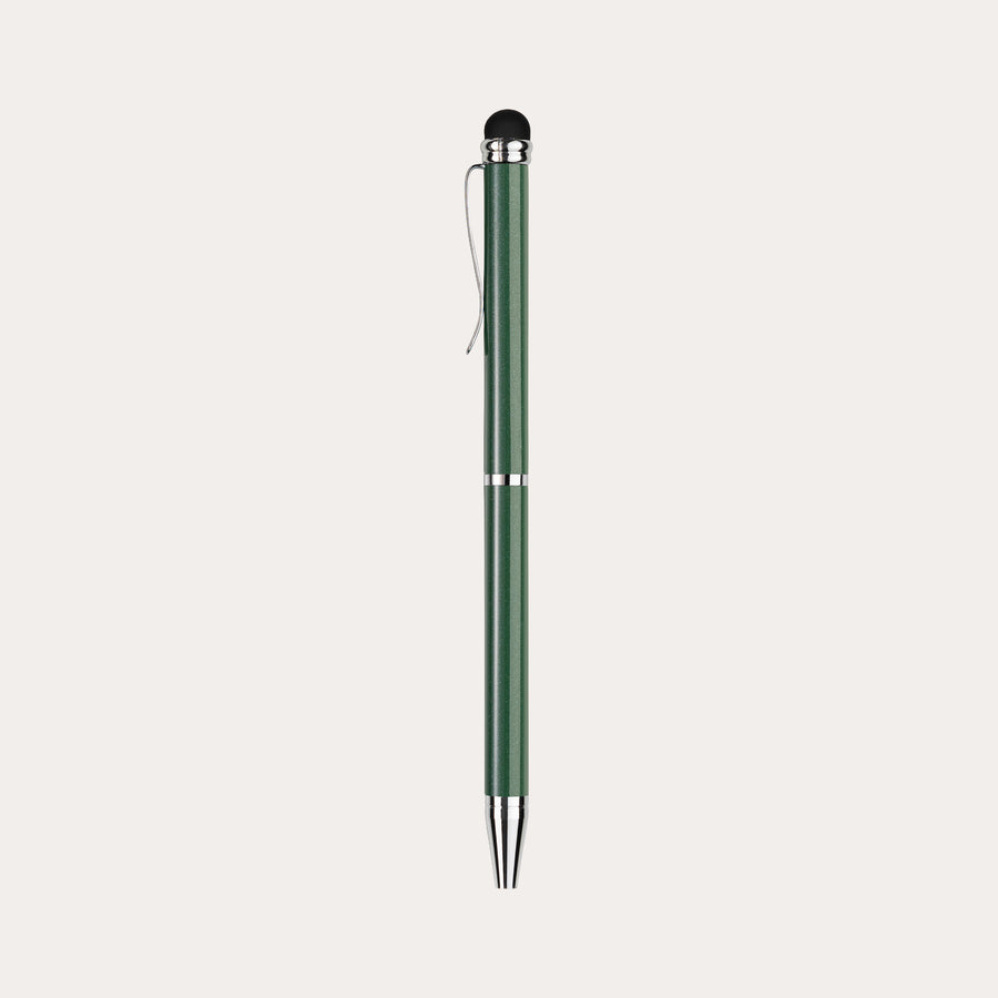 Penna a sfera mini touch verde metallizzato