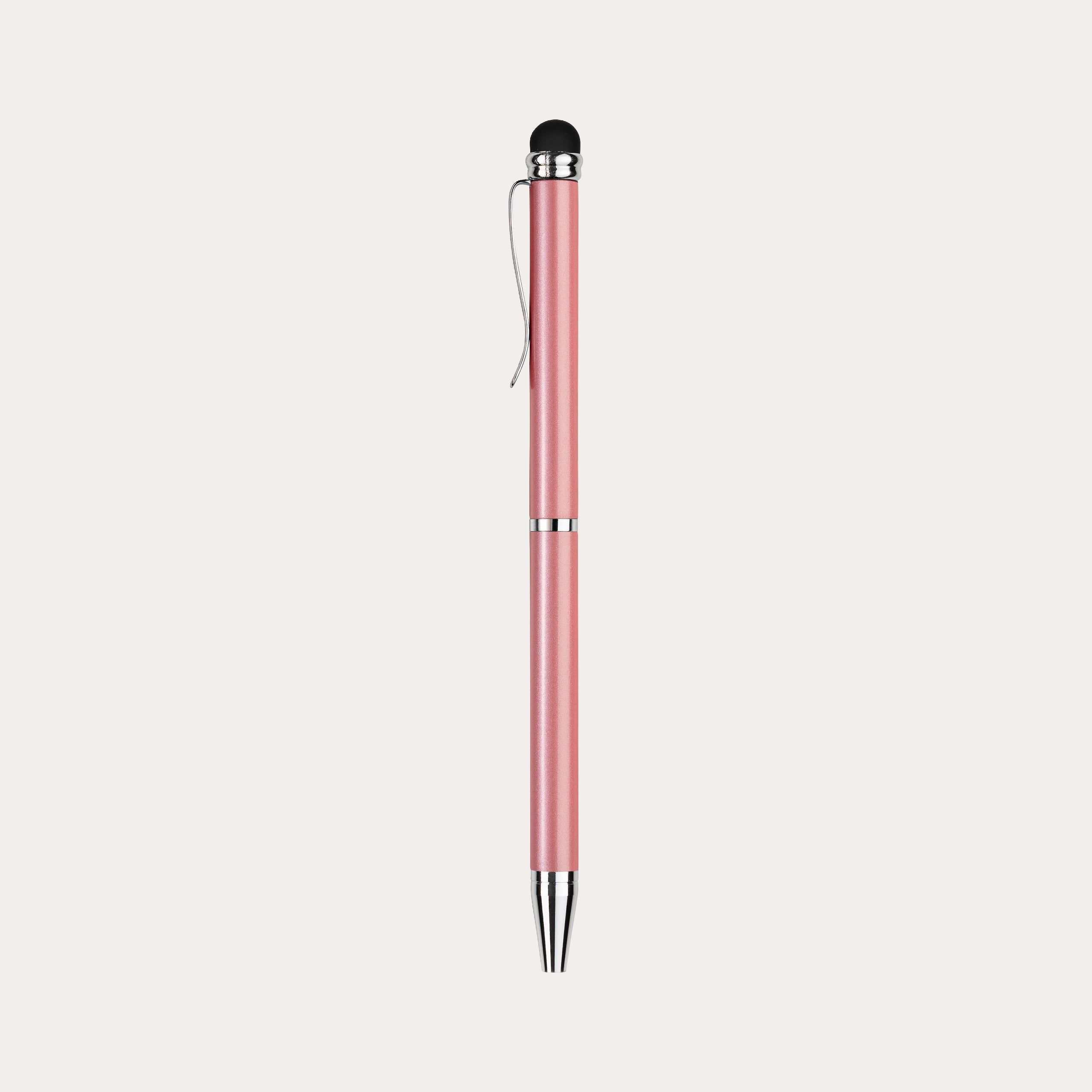 Stylo bille mini tactile rose métallisé
