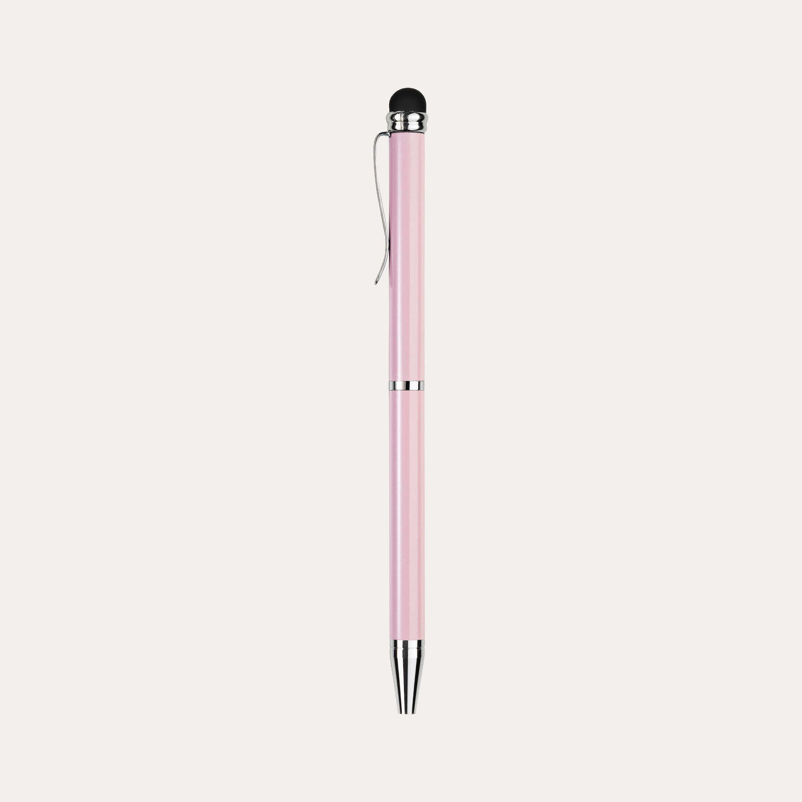 Stylo bille mini tactile rose clair métallisé