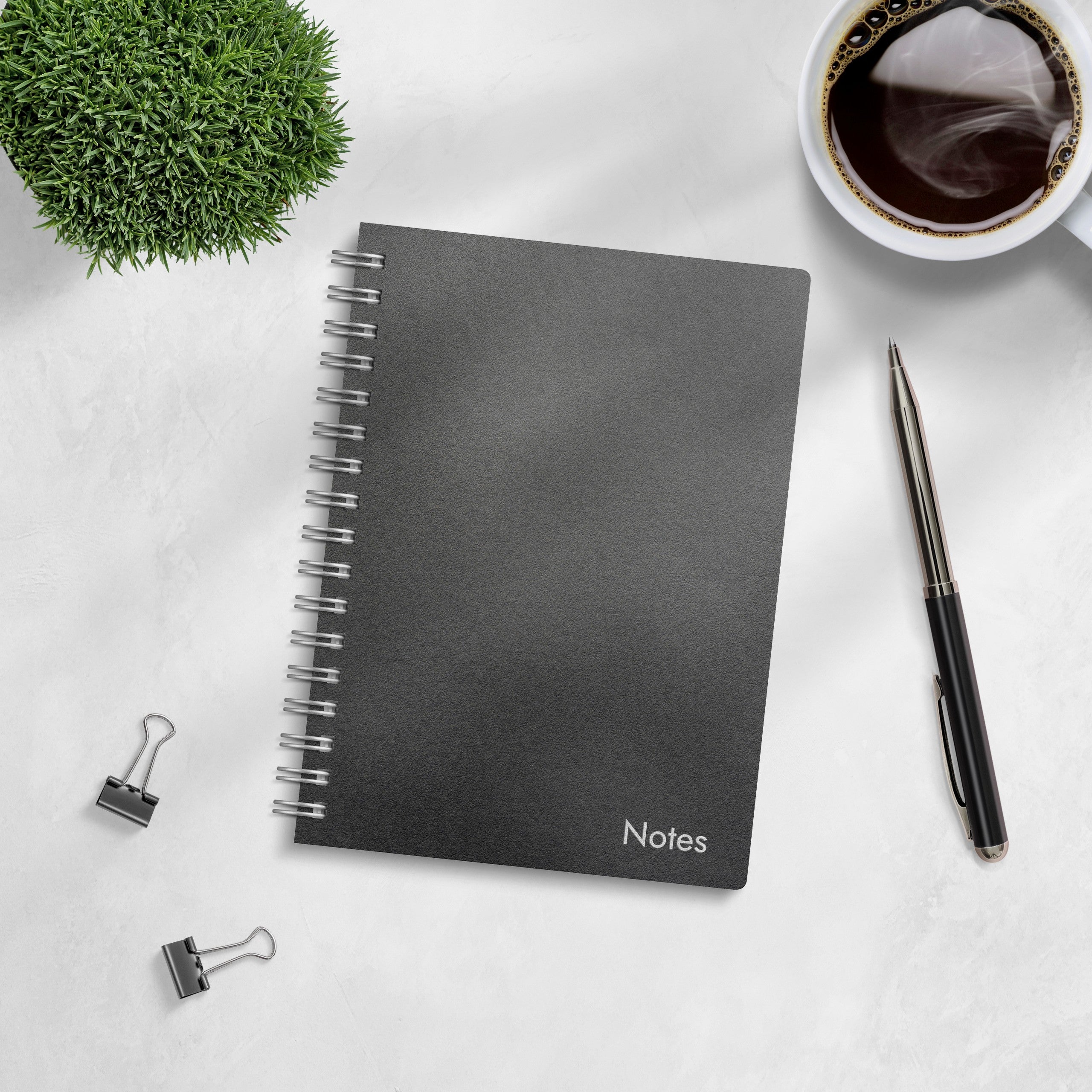 Bloc-notes à spirale A6 en carton noir