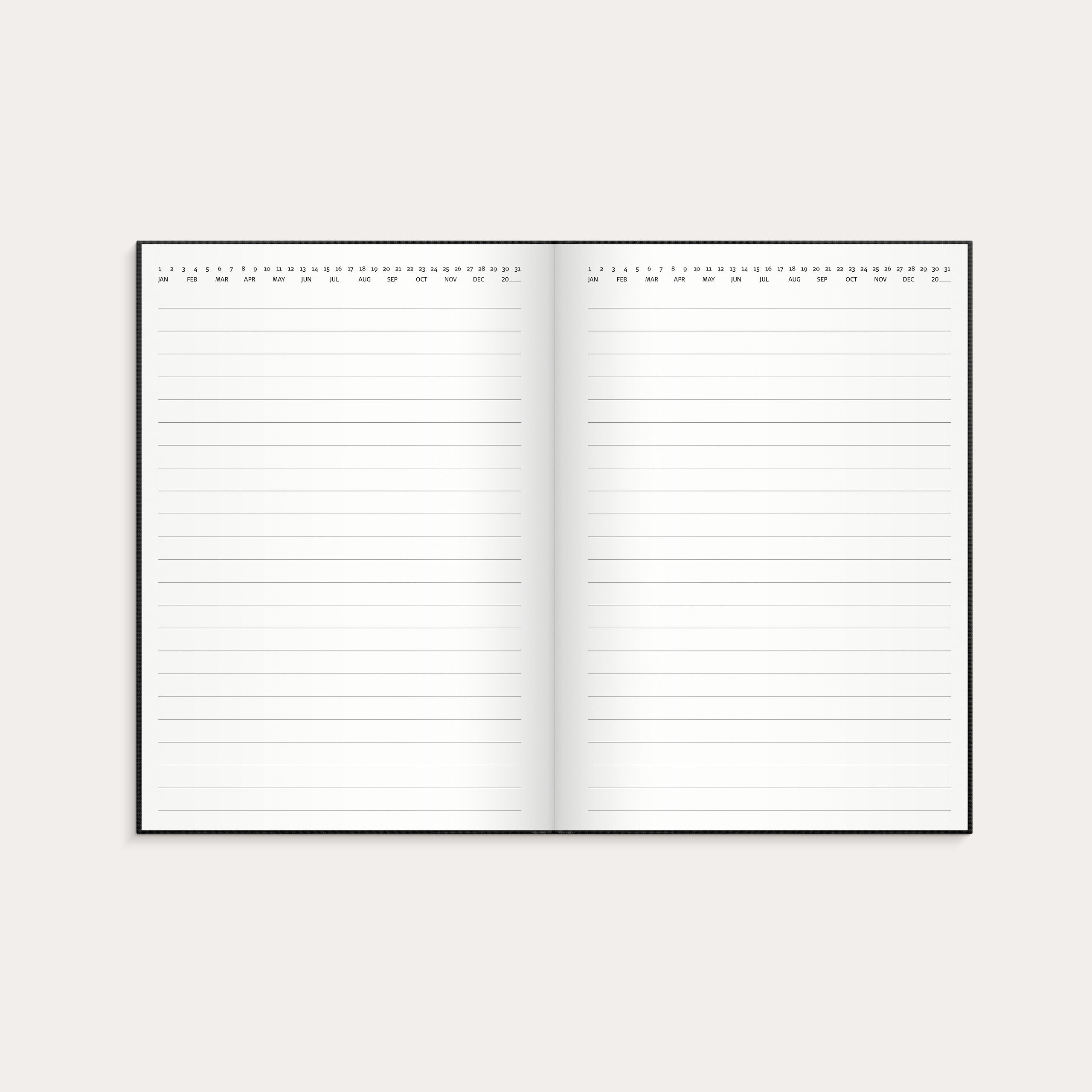 Anteckningsbok svart linnetextil linj A5