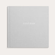 Libro de visitas de tejido de lino gris