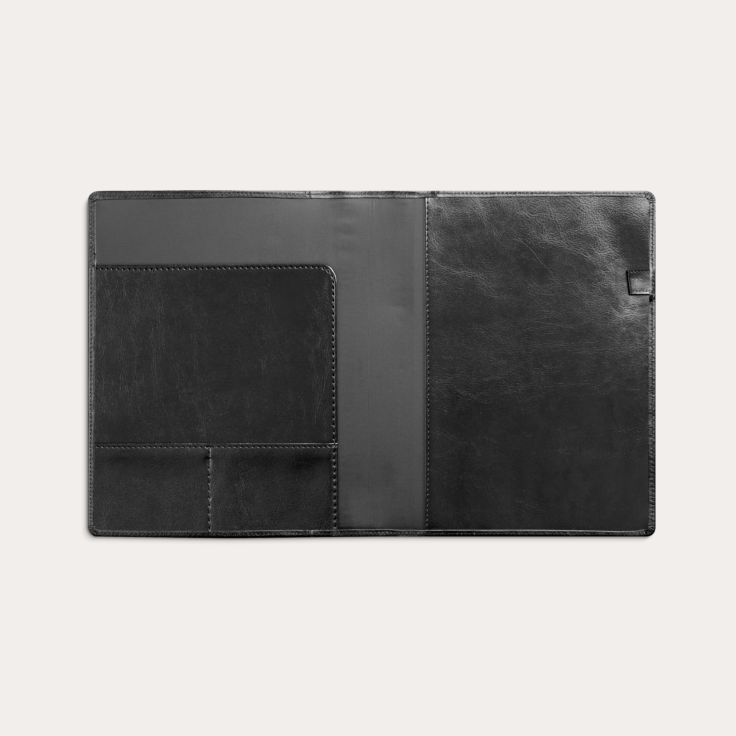 Omslag sort kunstlæder A4