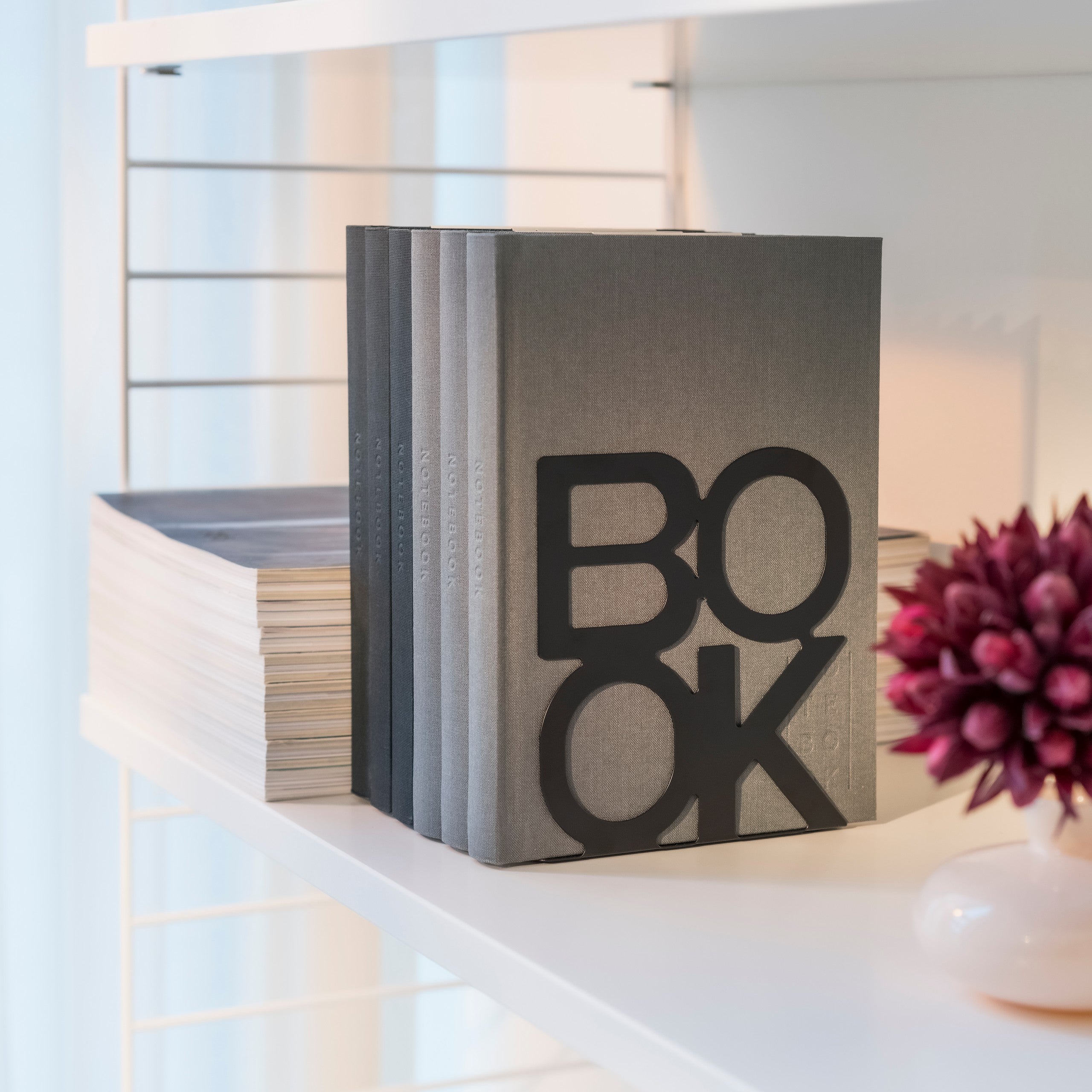Bookend BOOK black 2-pack