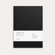 Muistikirja musta pellavatekstiili blanco A4