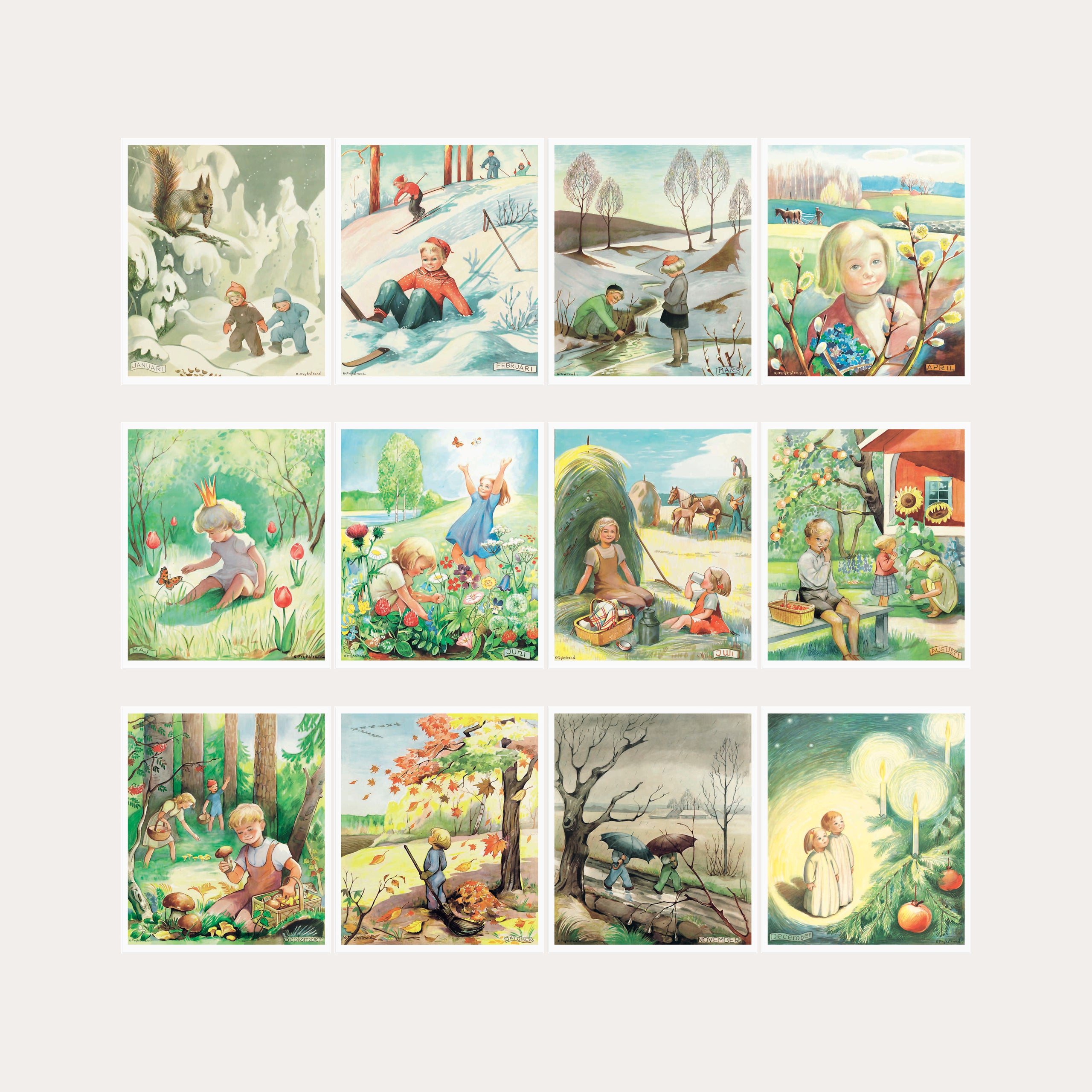 Månadstavla Kerstin Frykstrand 12 motiv